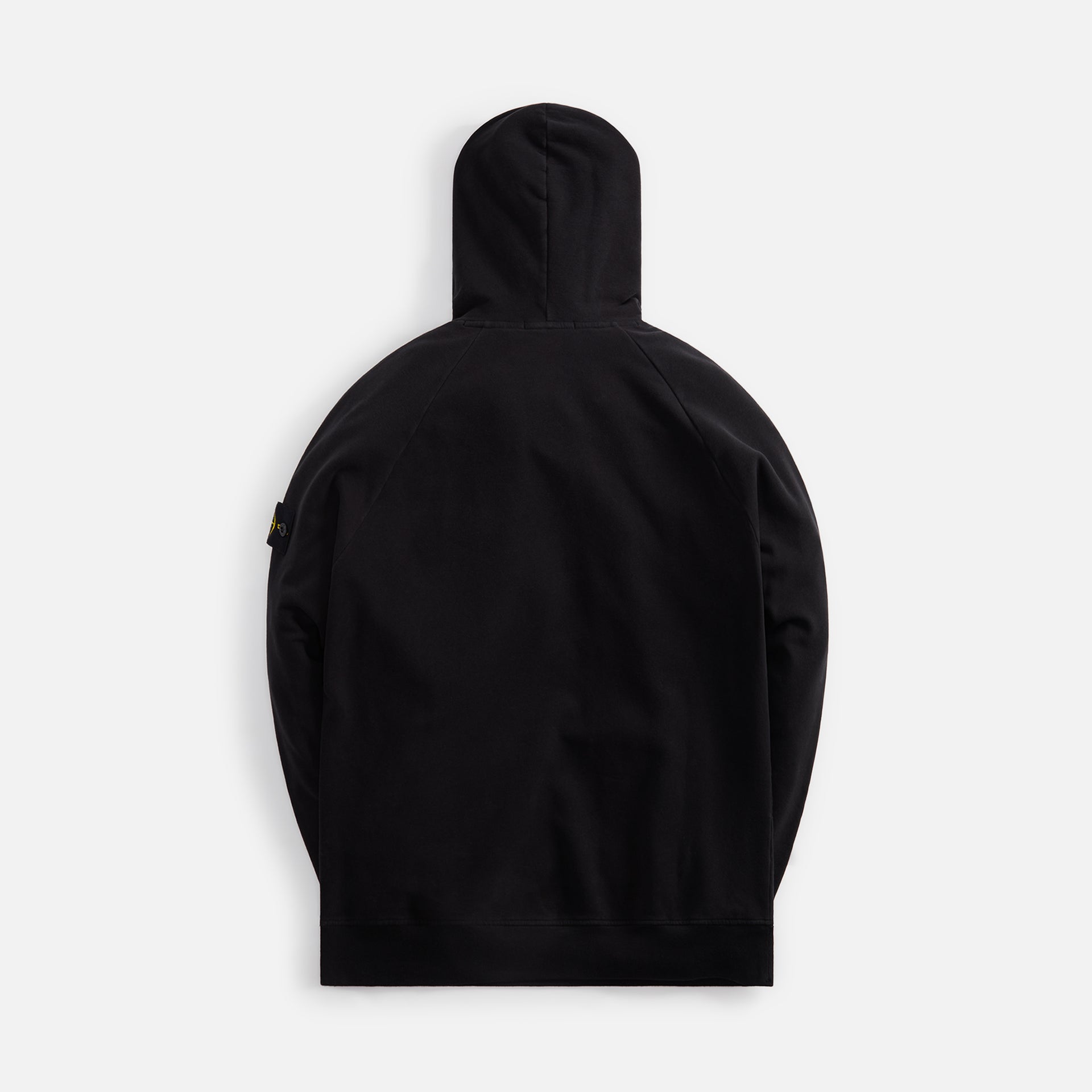 Stone Island Brushed Cotton Fleece Garment Dyed Hoodie - Black