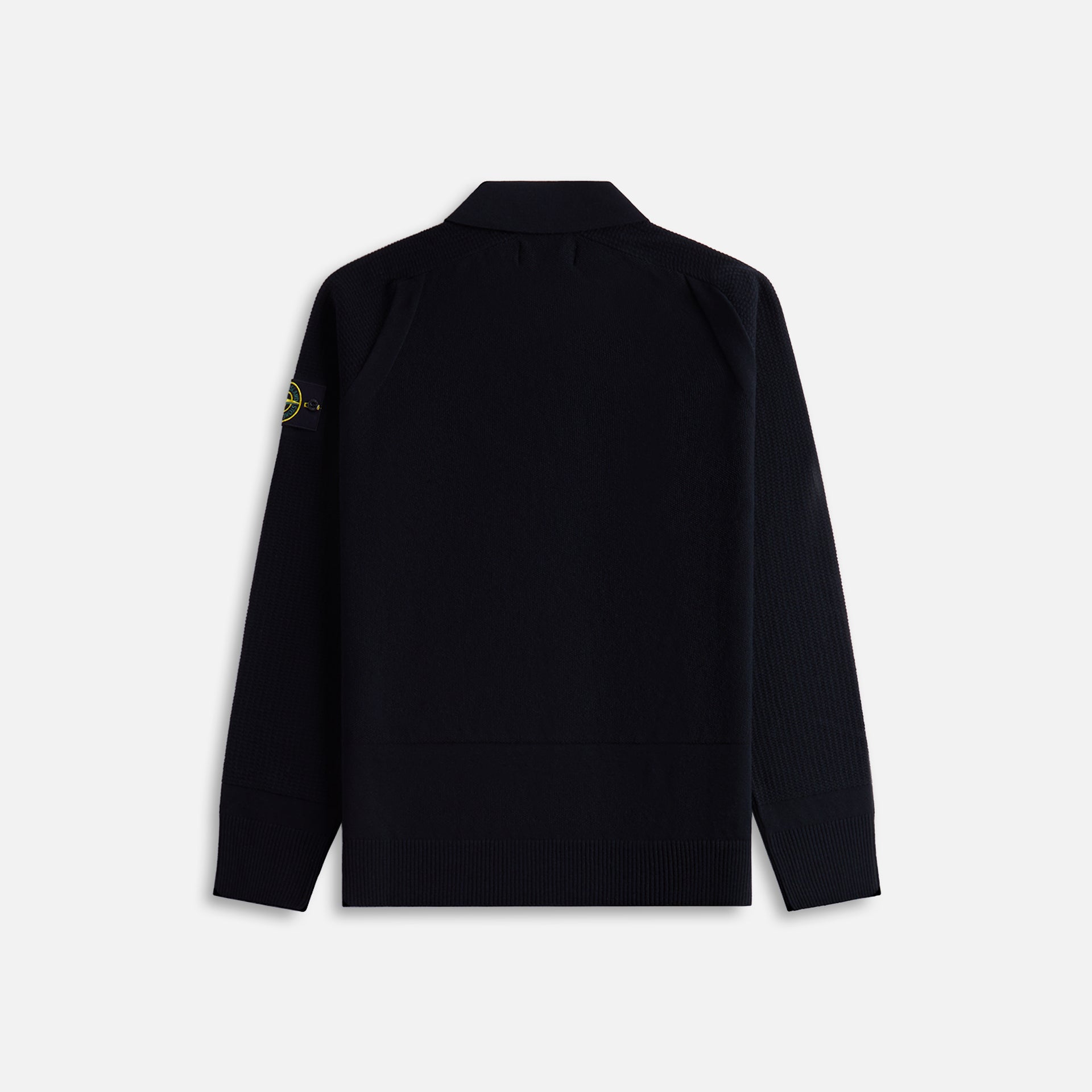 Stone Island LS Zip Polo - Black