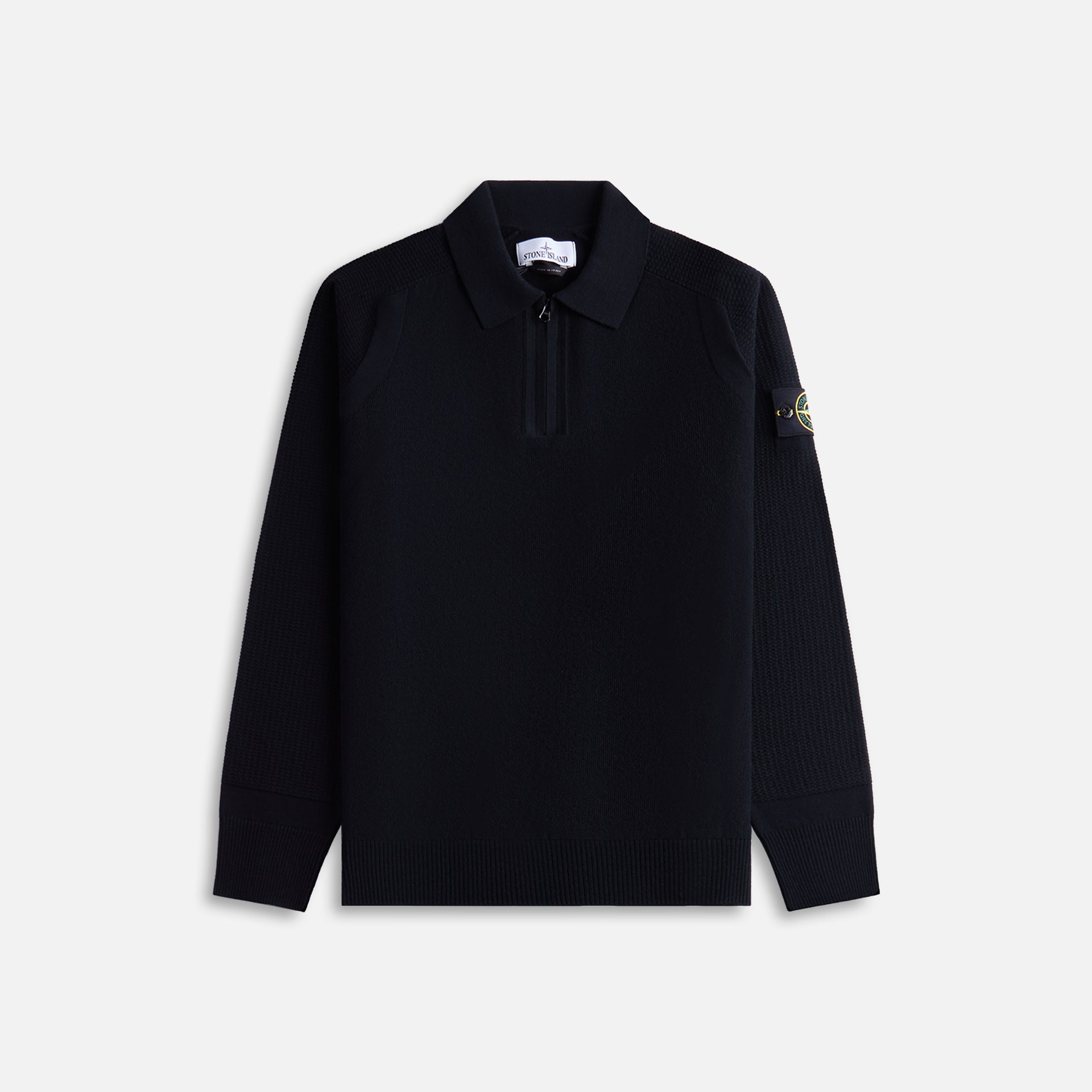 Meridiano Co Polo Stone Island LS Zip Polo Black – RvceShops
