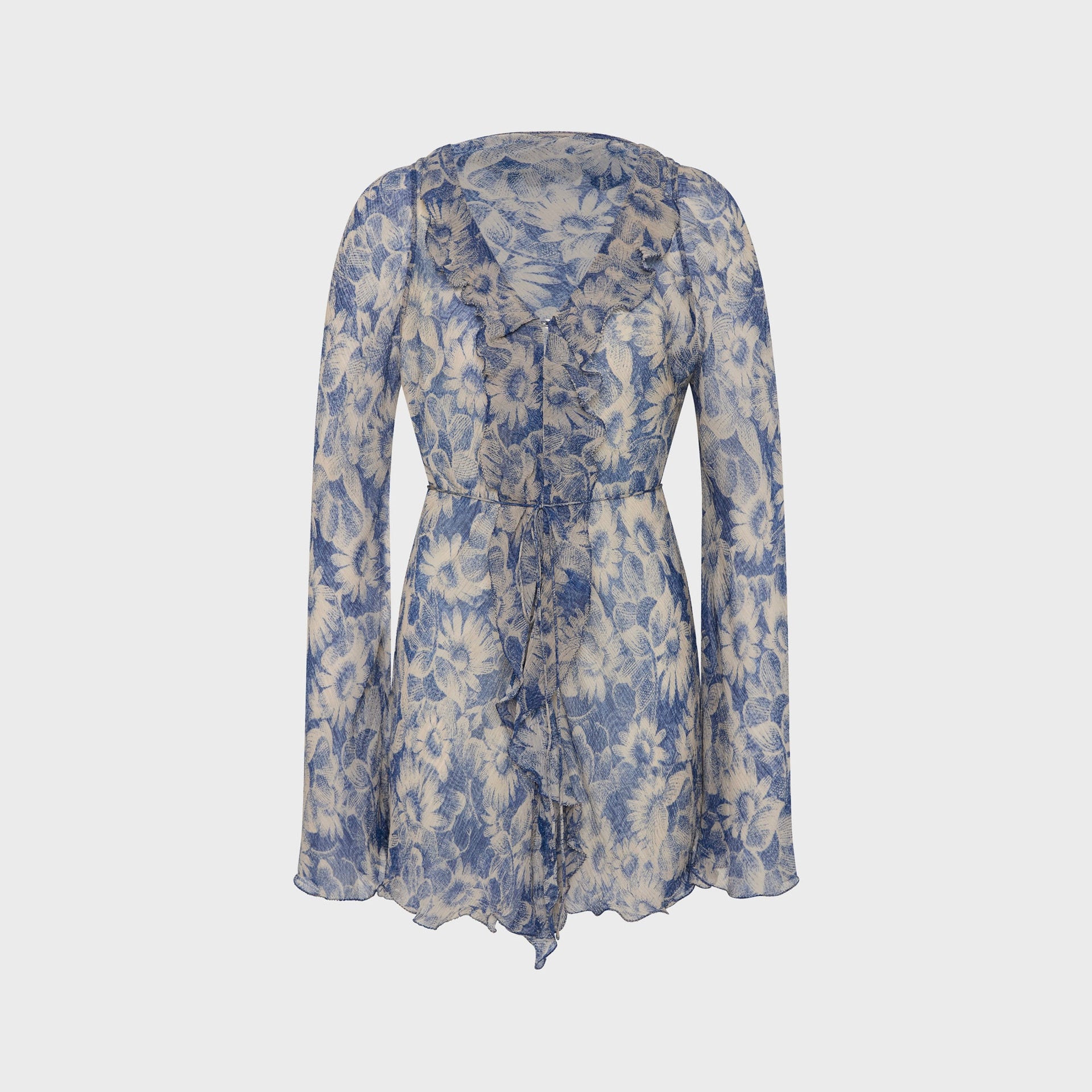 SIR Lilia Ruffle Long Sleeve Mini Dress - Daisy Meadow