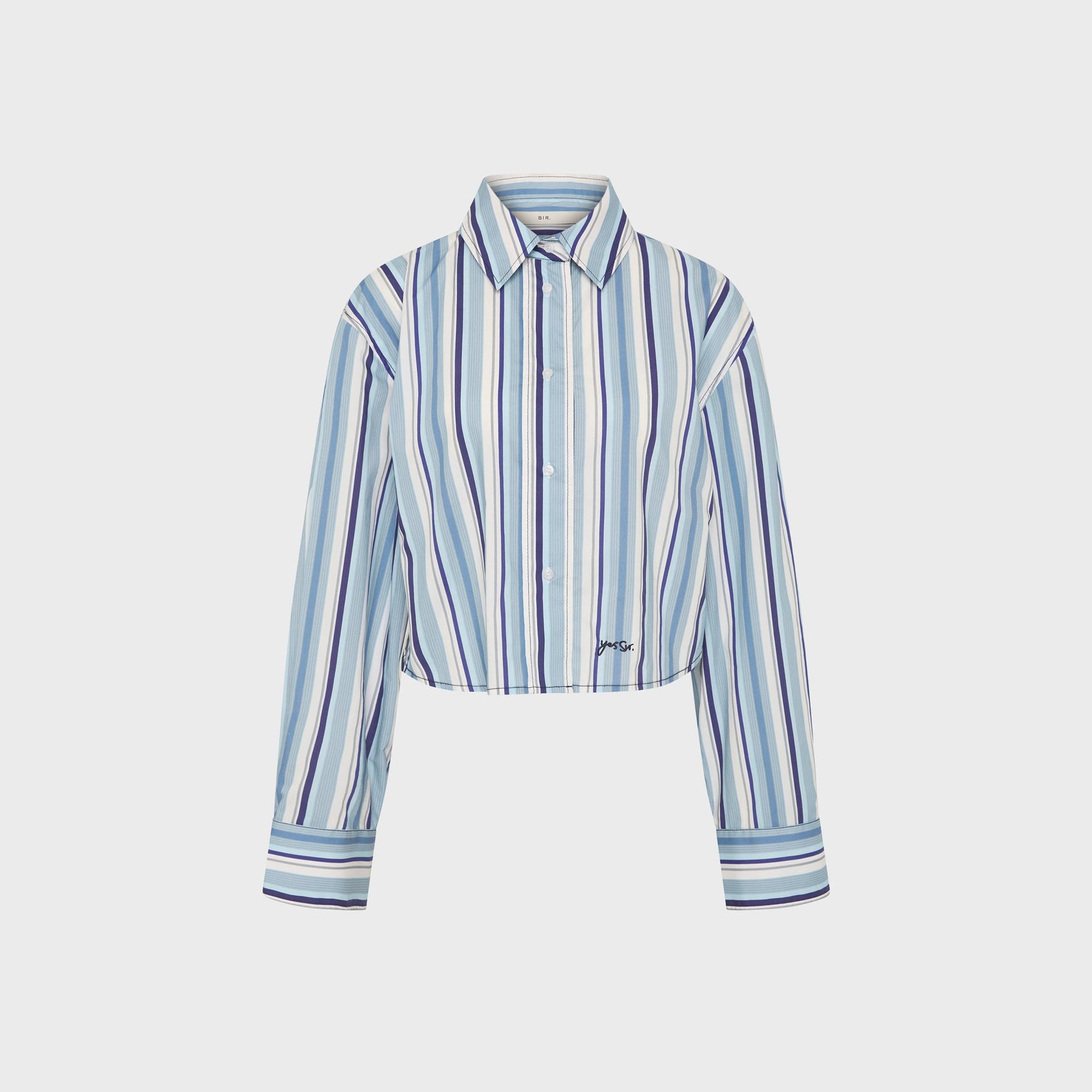 SIR Vester Cropped Shirt - Blue Stripe