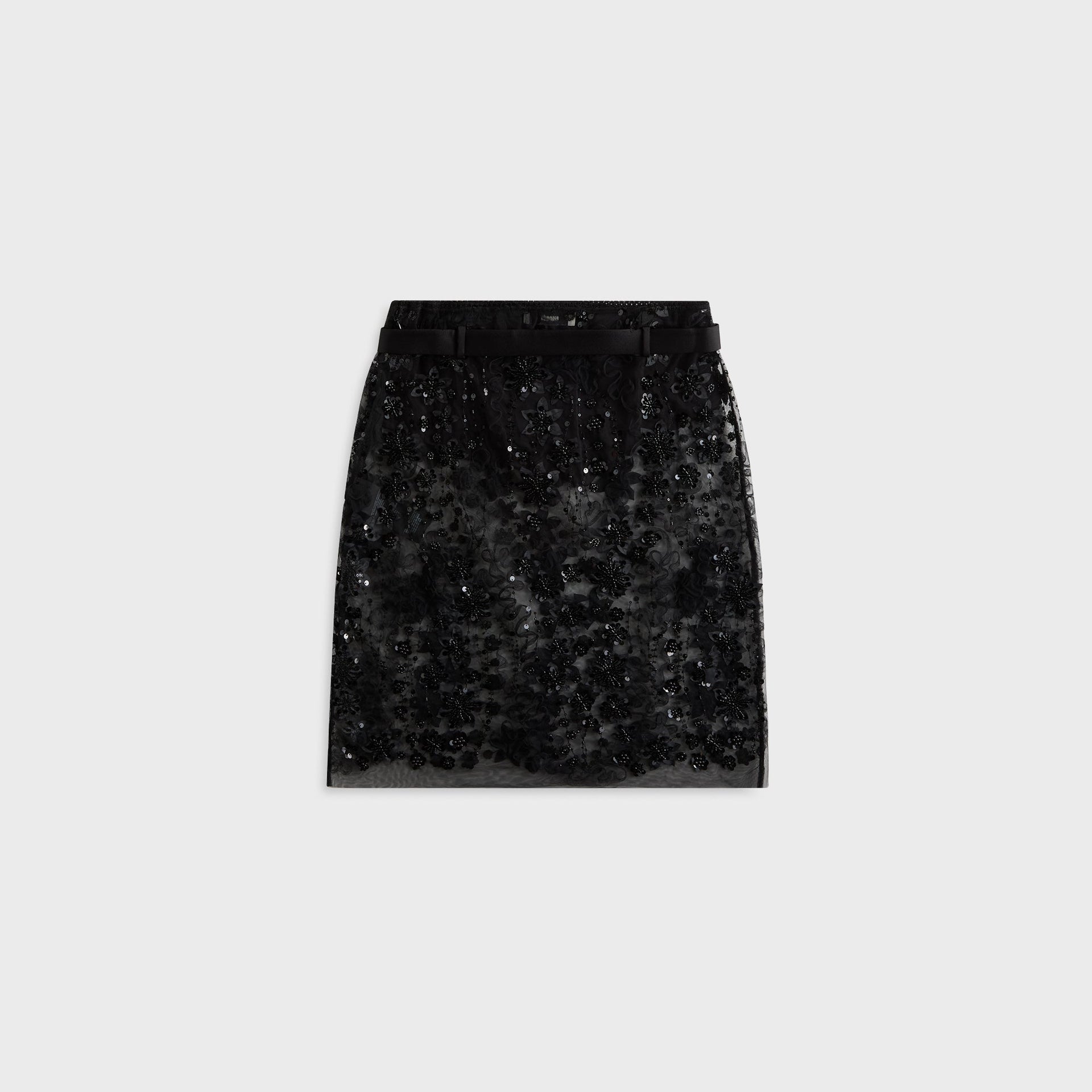 Siedres Estelle Embroidered Skirt with Mini Shorts and Belt - Black
