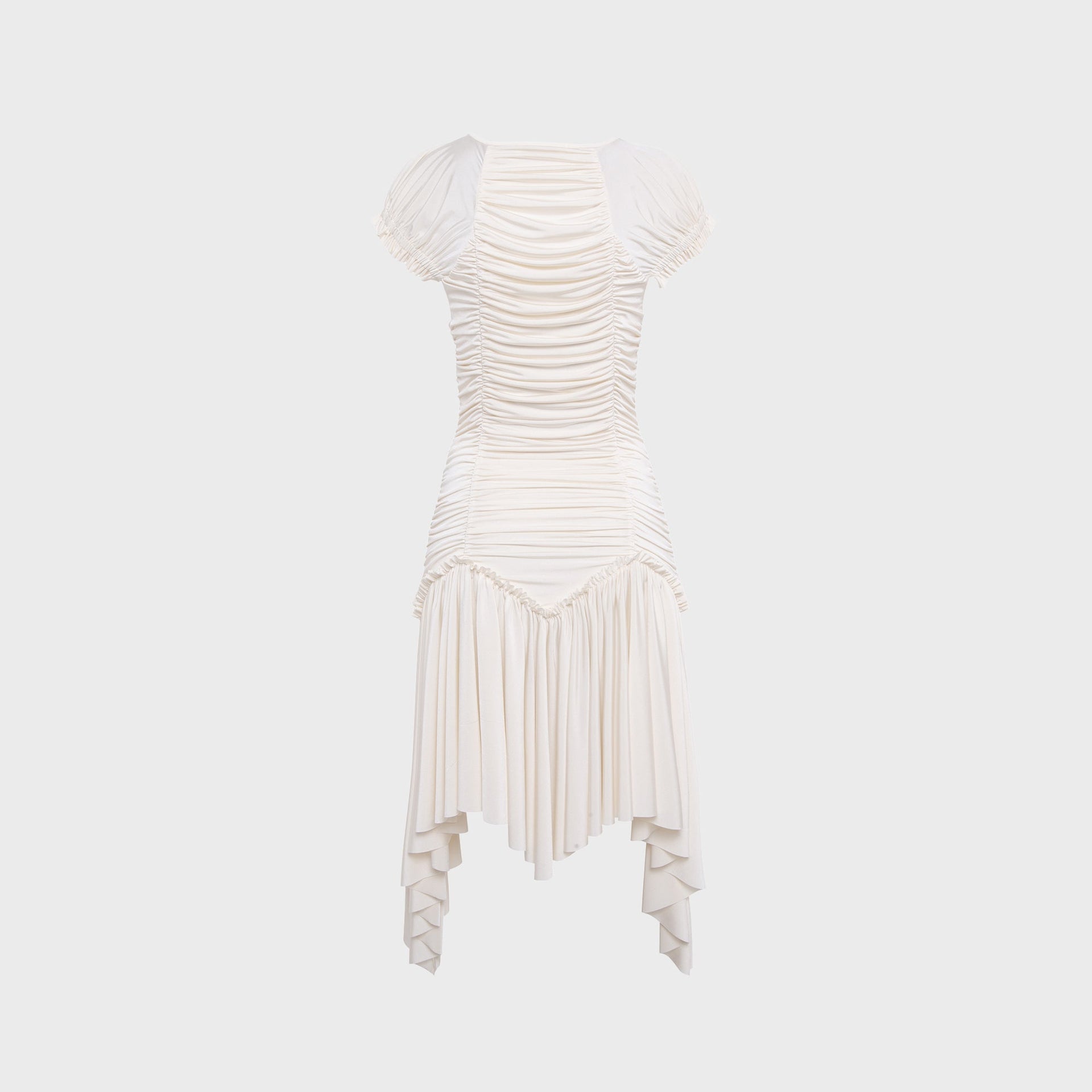 Siedres Penelope Ruched Asymmetric Jersey Dress - Ecru