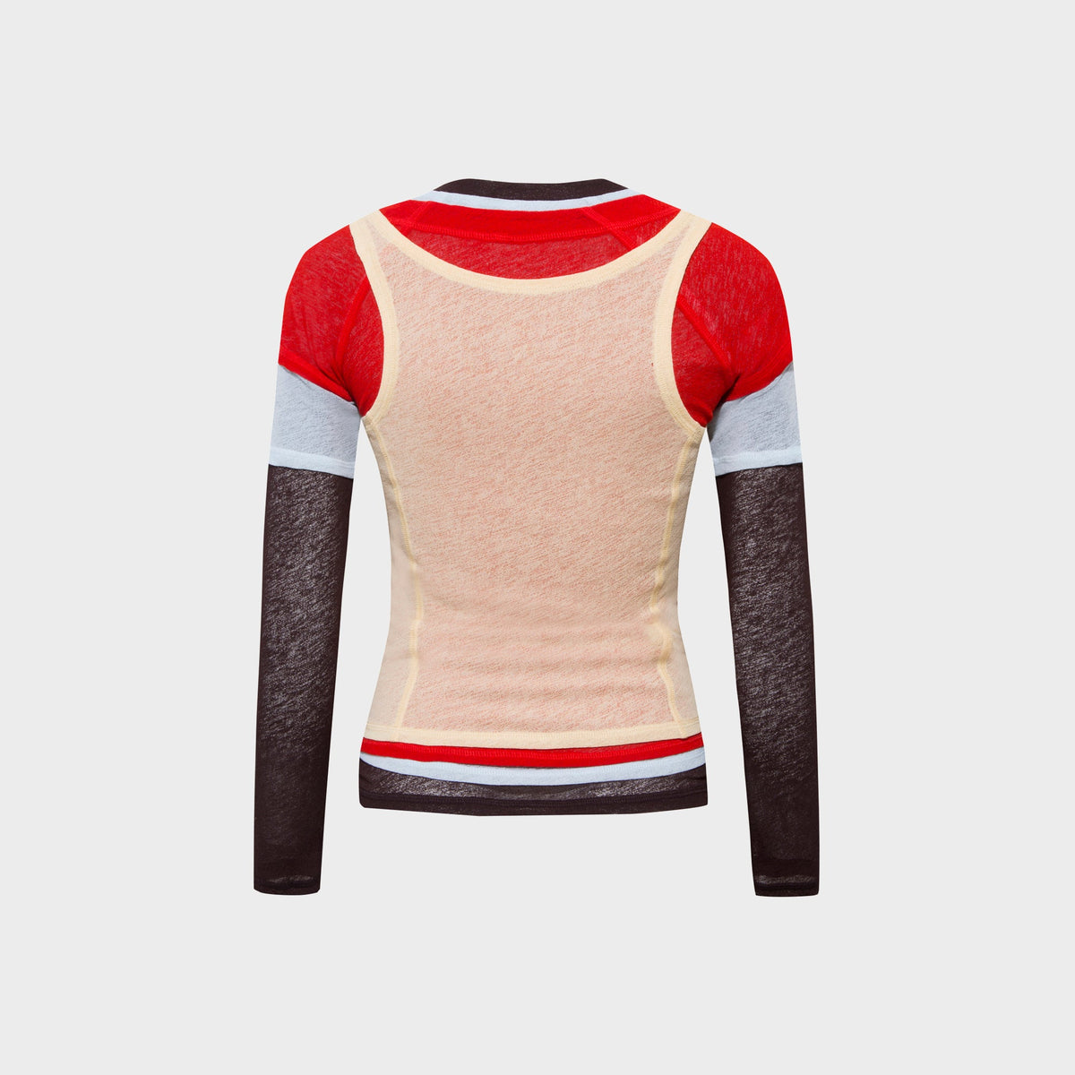 Siedres Mel Color Blocked Layered Mesh Long Sleeve Top - Multi