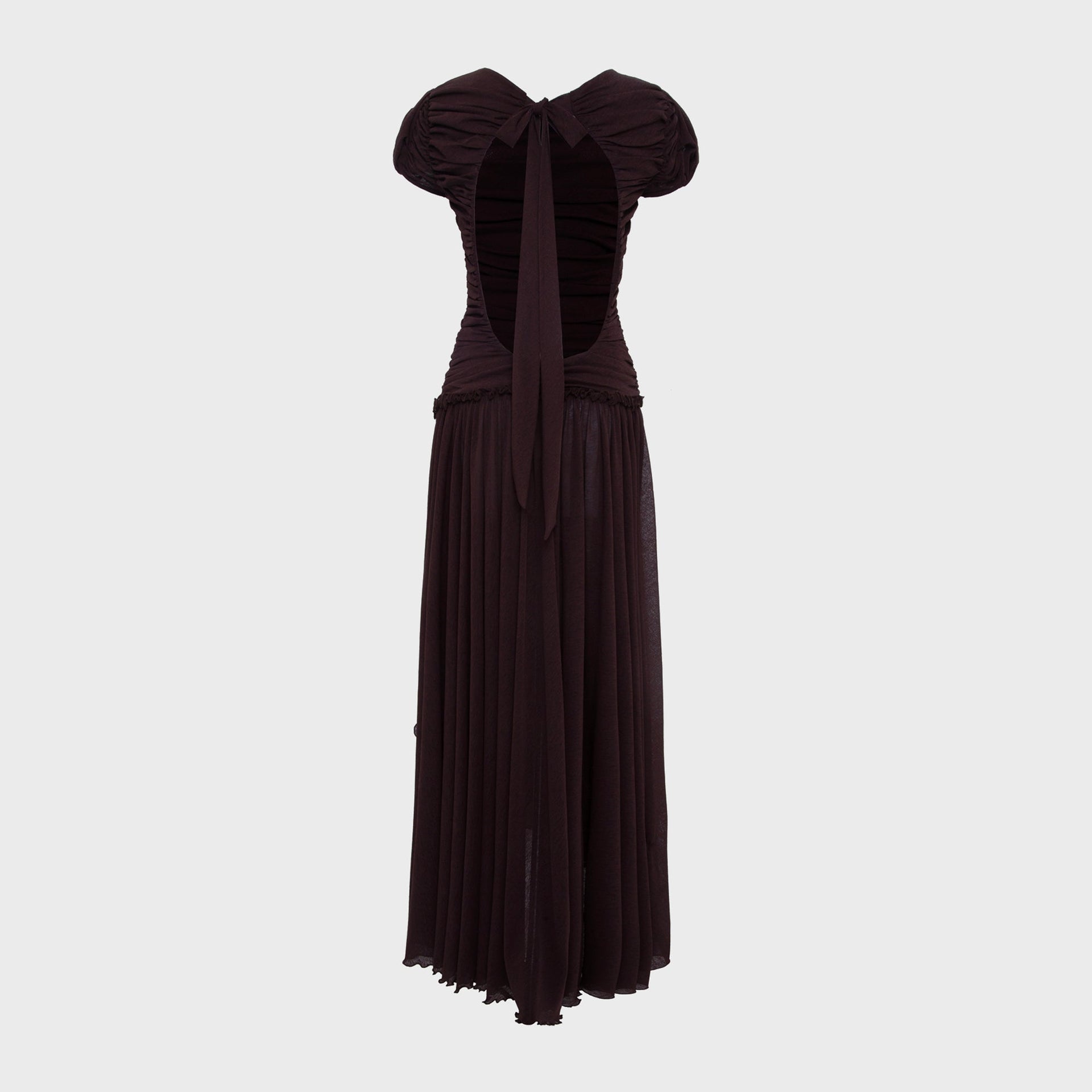 siedres dress Siedres Adeline Gathered Open Back Mesh Maxi Dress