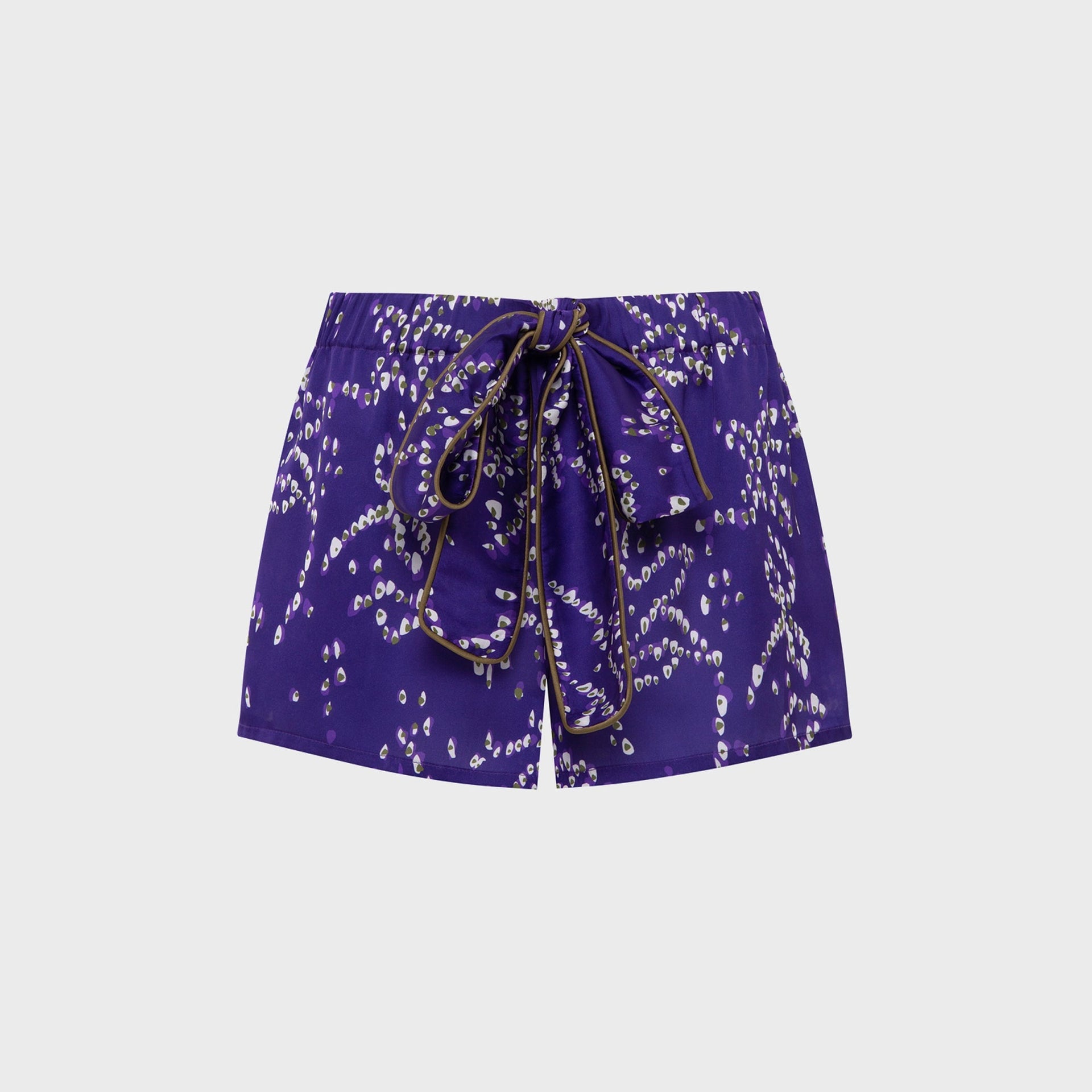 Siedres Ariana Floral Print Mini Short - Purple