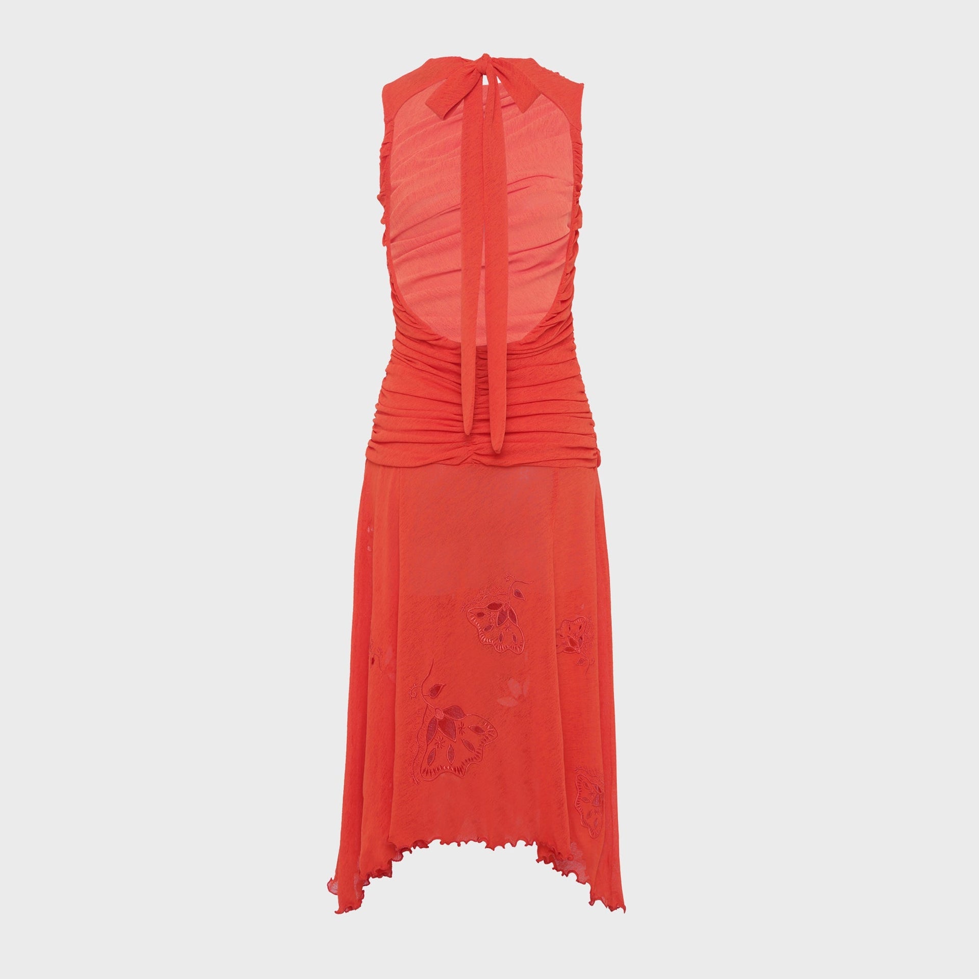 Siedres Nuina Open-Back Ruched Midi Semi Sheer Mesh Dress Siedres Nuina Open-Back Ruched Midi Semi Sheer Mesh Dress
