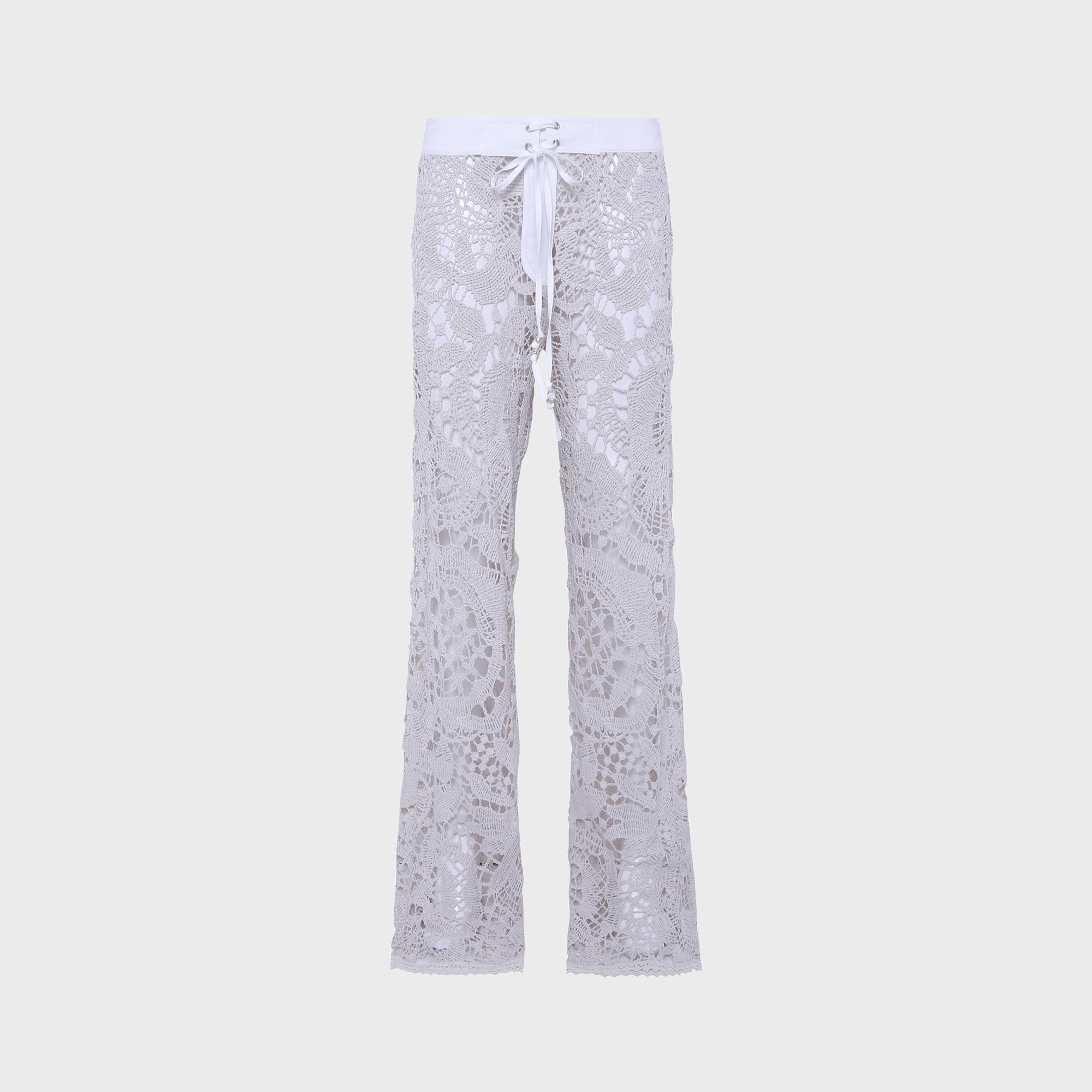 Siedres Leane Straight Leg Crochet Lace-Up Pant - Ecru – Kith