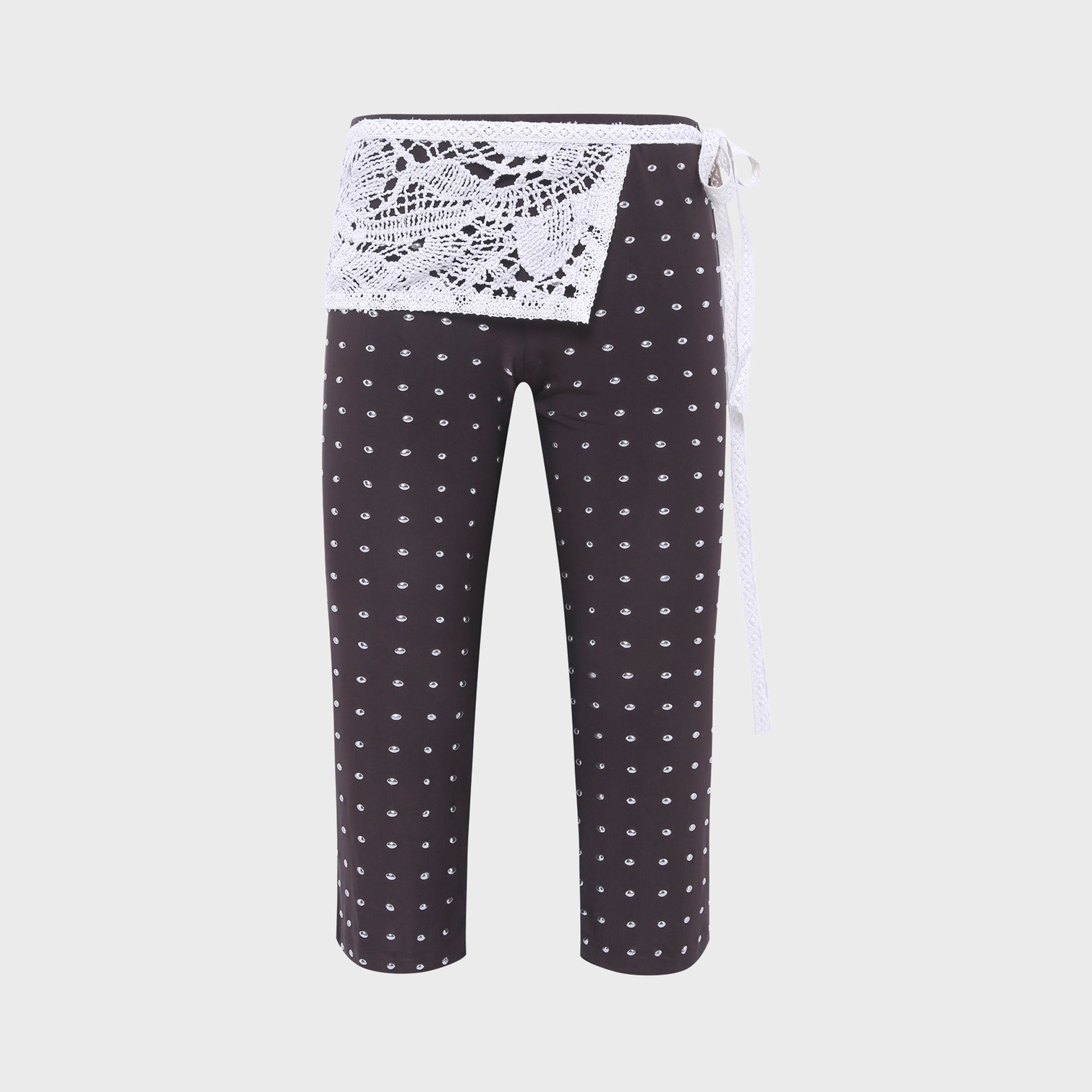 Siedres Gianna Studded Jersey Capri Pants - Brown