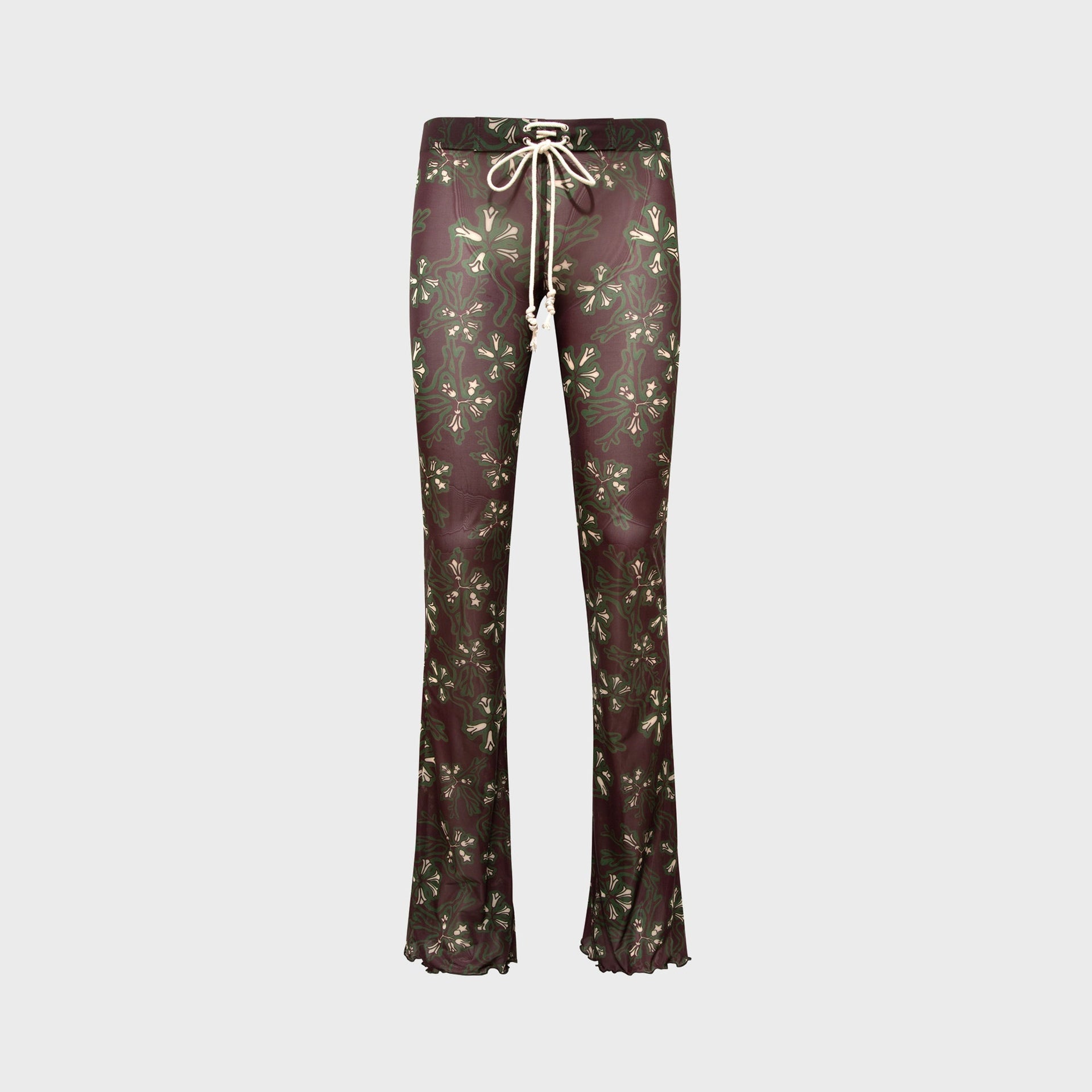 Siedres Dania Sheer Printed Drawstring Mesh Pant - Multi
