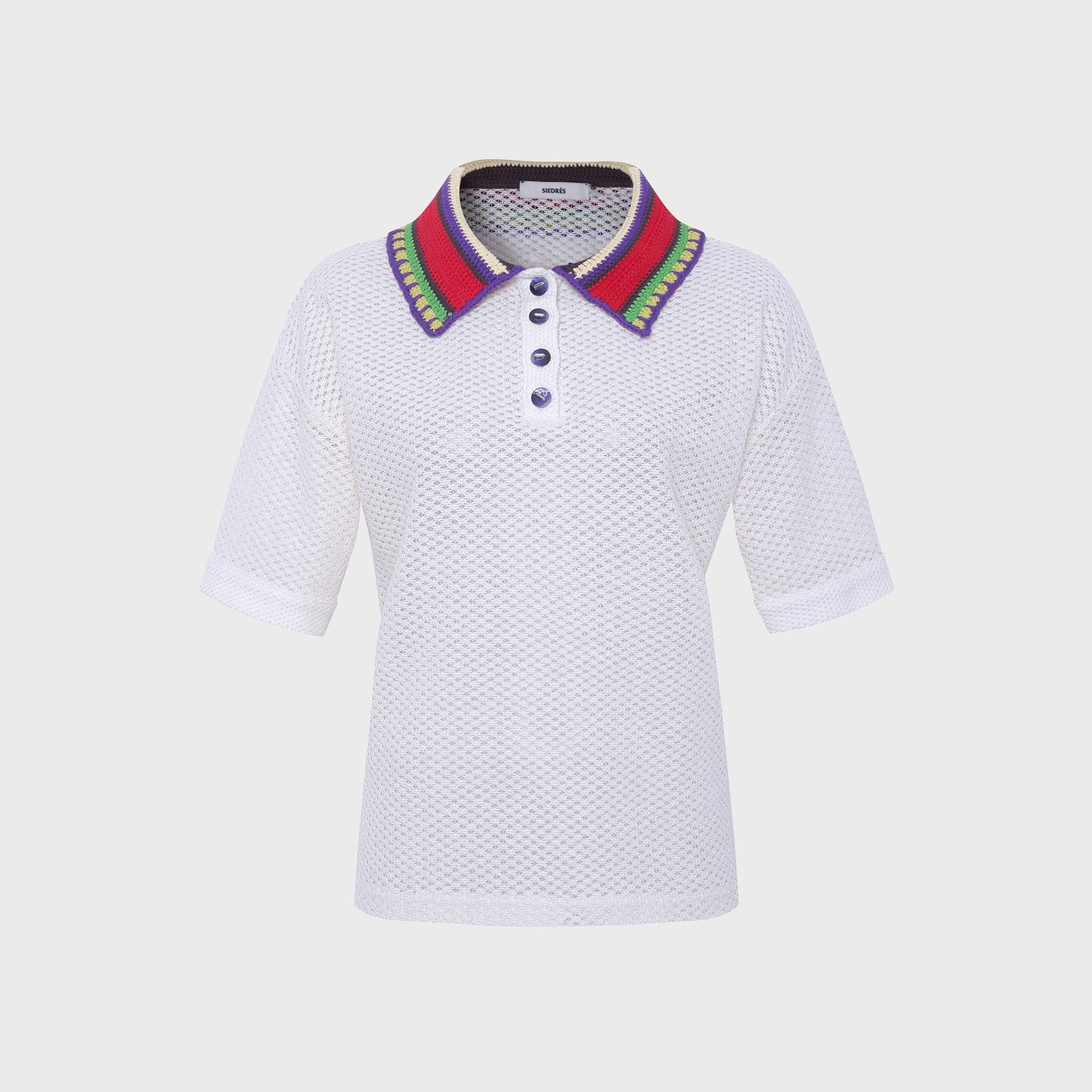 Siedres Leo Boxy Fit Short-Sleeve Polo - Ecru