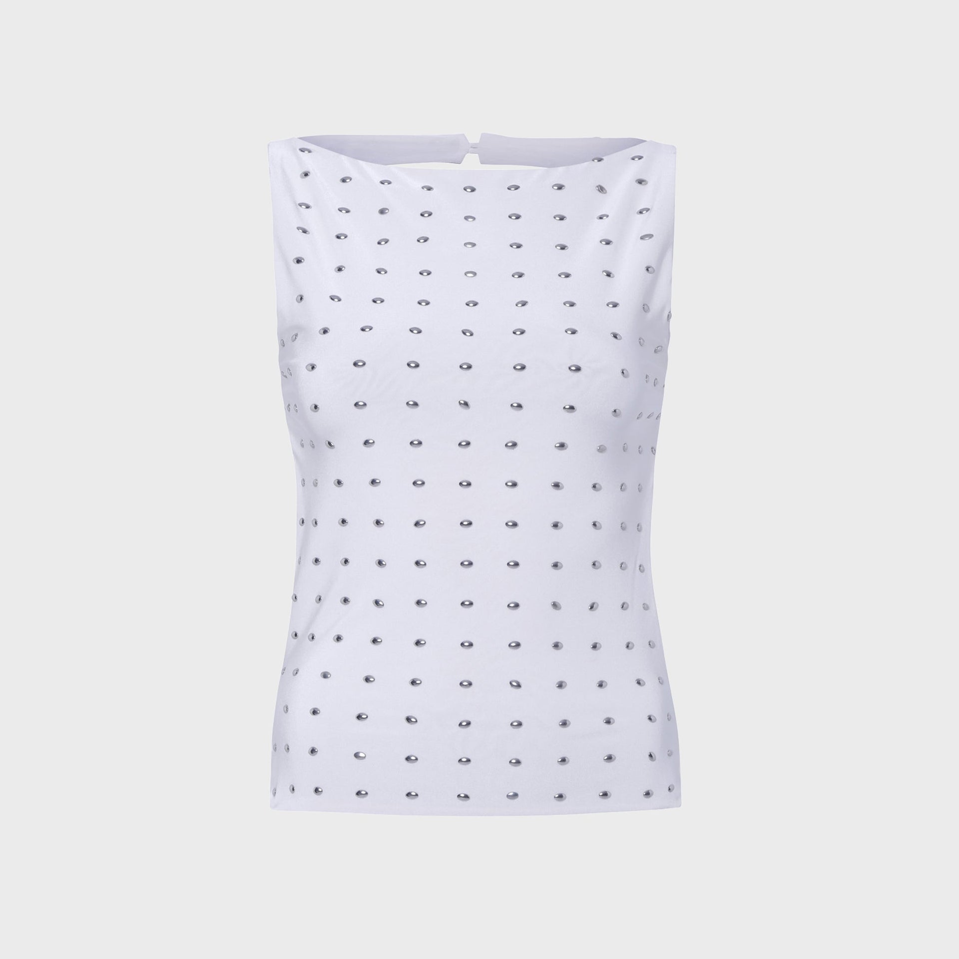 Siedres Zelna Fitted Jersey Top With Stud Artwork - White