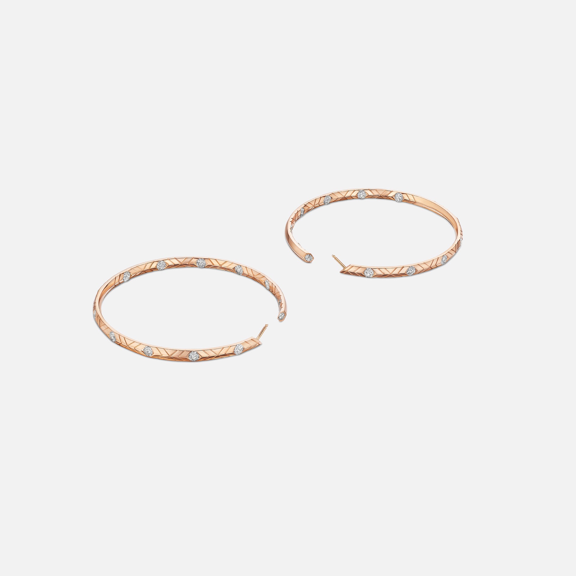 VL Cepher Skeiling Large Earrings With 26 Diamonds - Rose Gold