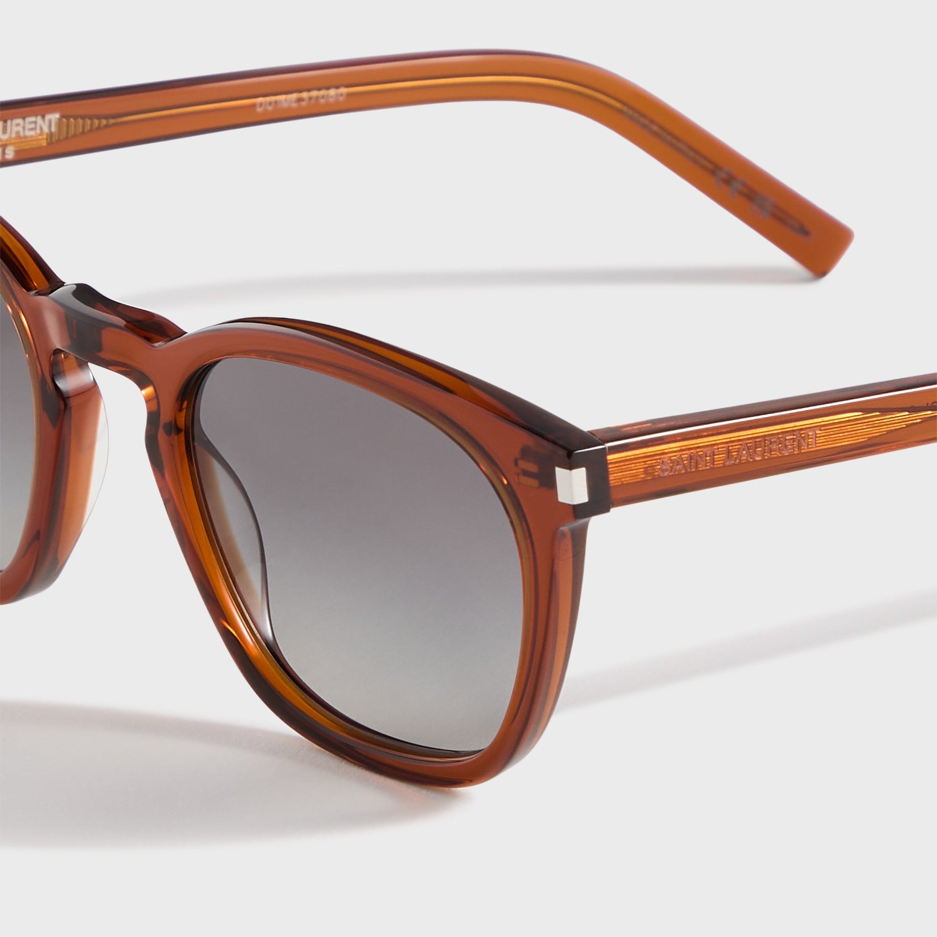 Saint Laurent Square Acetate Sunglasses - Brown / Grey