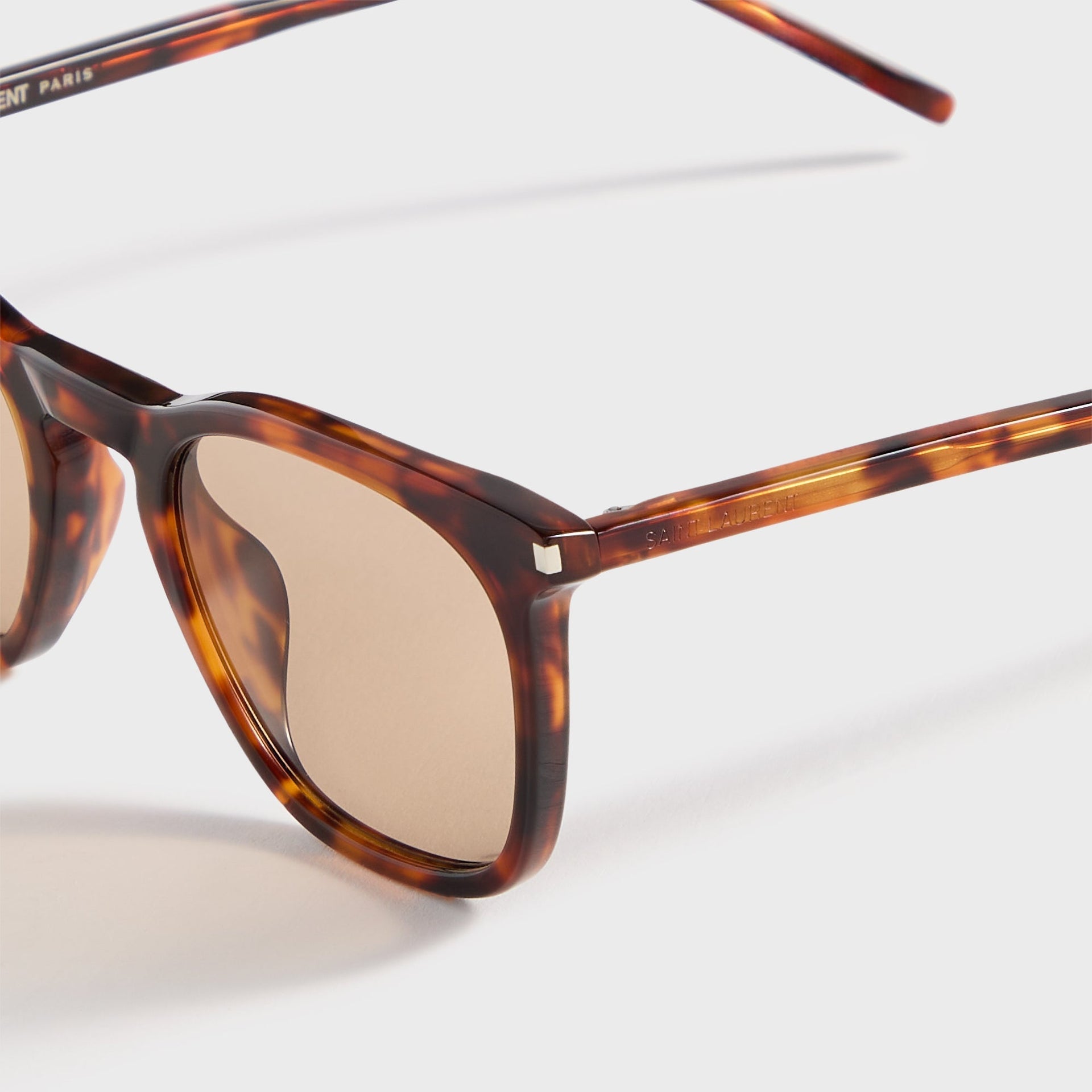 Saint Laurent Havana Squared Sunglasses - Havana / Brown