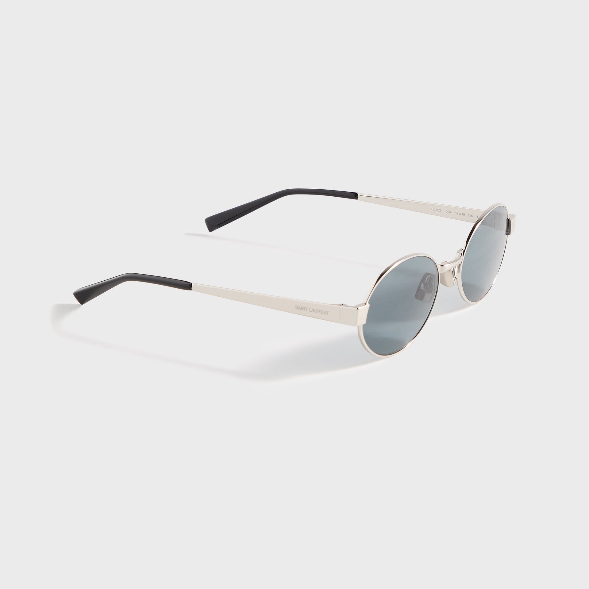 Saint Laurent Round Metal Sunglasses - Silver / Blue