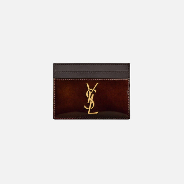 Saint Laurent Card Case YSL Logo - Burgundy – Kith