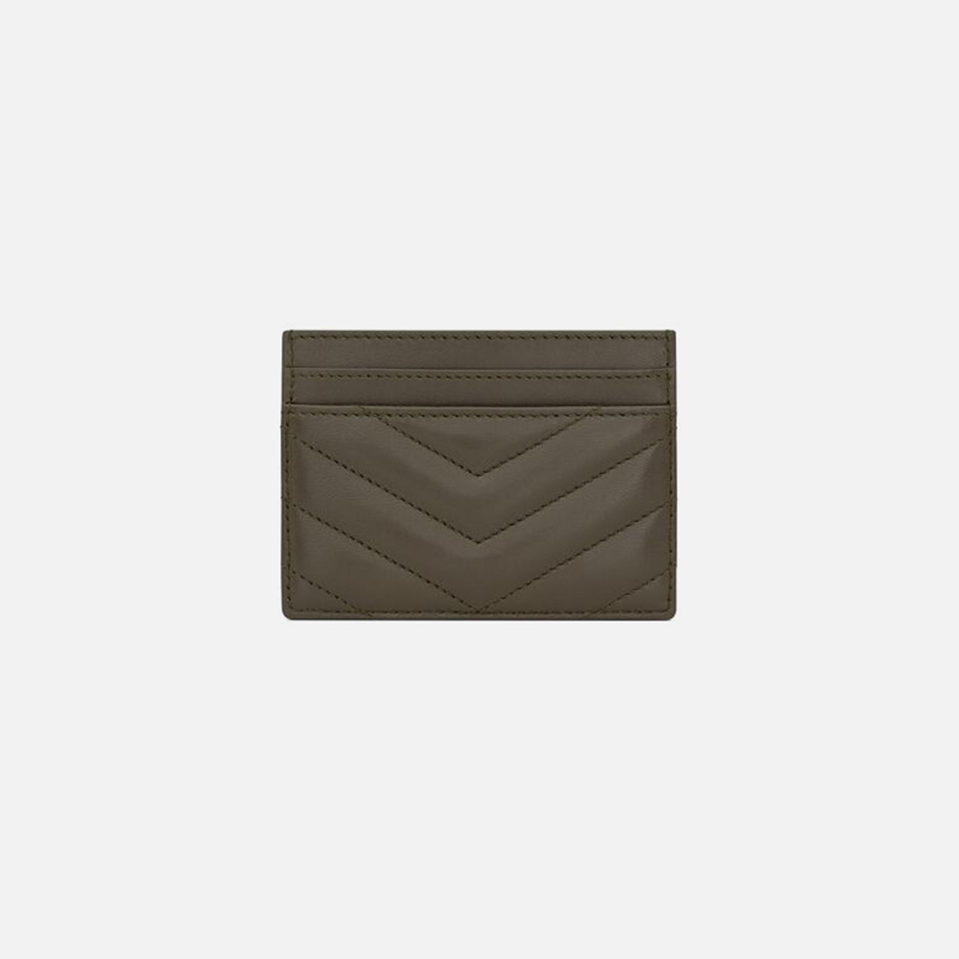 Saint Laurent Nappa Matelasse Credit Card Case - Light Musk