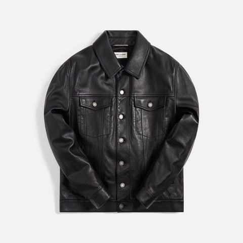 Saint Laurent Denim Jacket Leather - Black