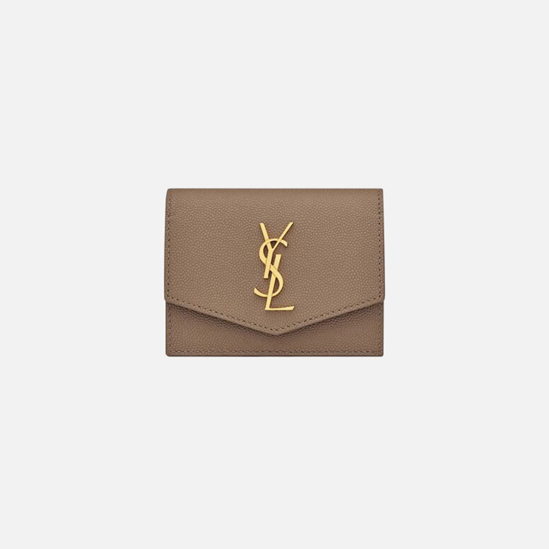 Saint Laurent Cuir Impression Grain de Poudre Muti Business Card - Taupe