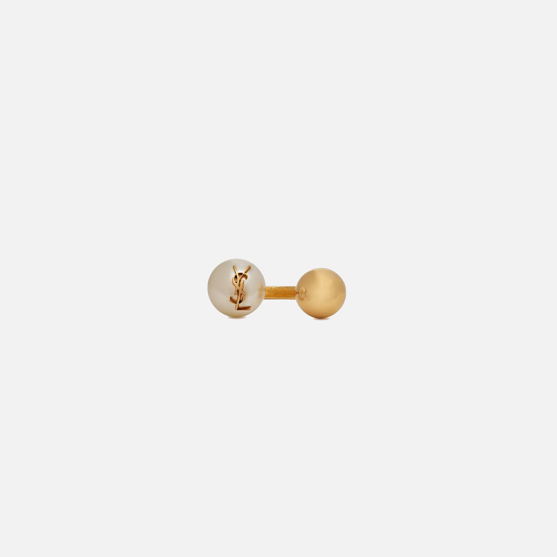 Saint Laurent YSL Pearl & Ball Ring - Creme