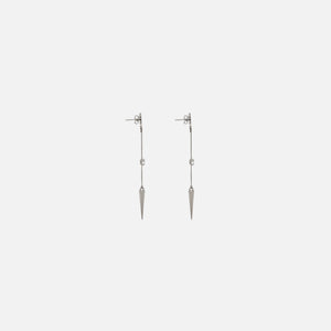 Saint Laurent YSL Rhinestone Spike Earrings - Palladium