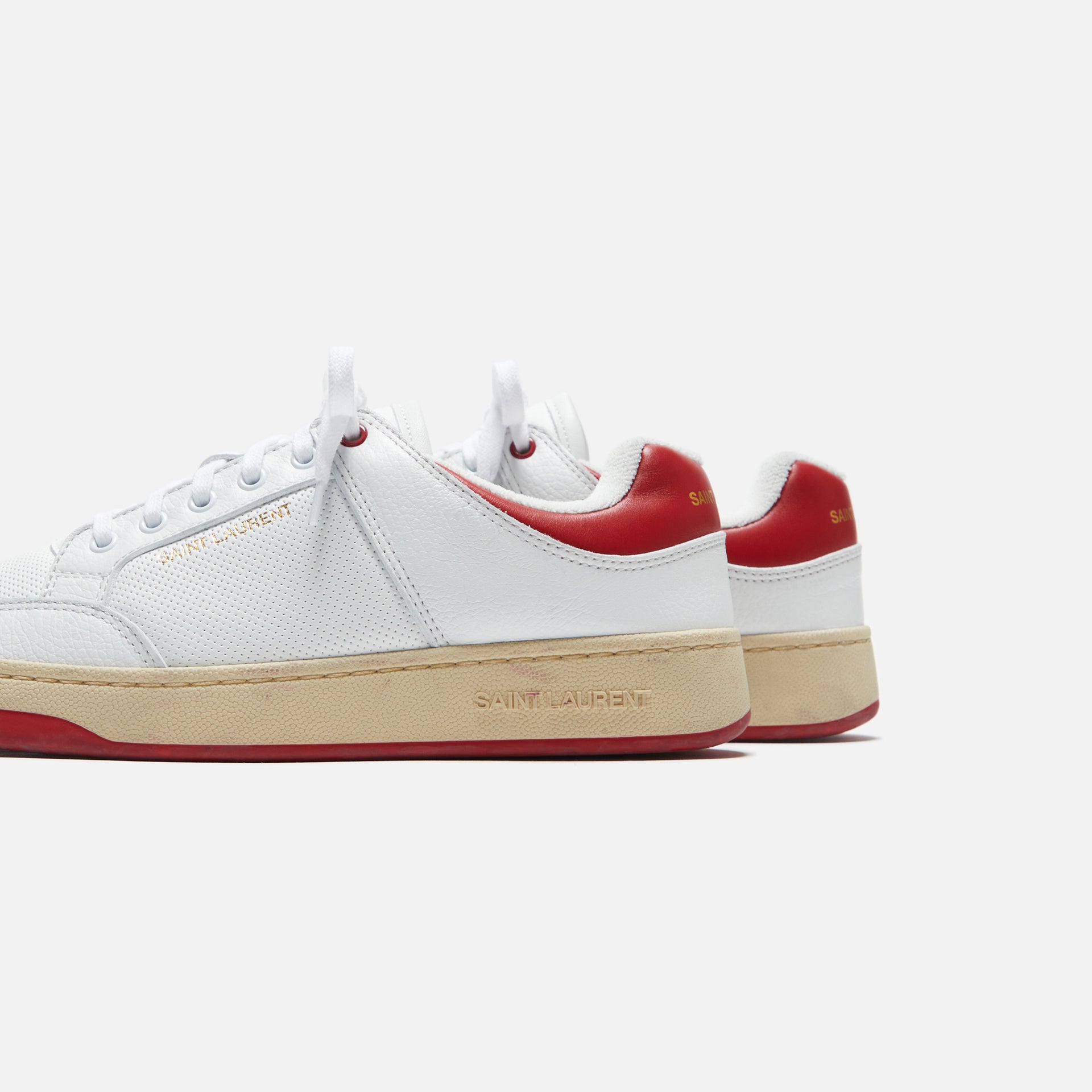 Saint Laurent SL/61 Sneakers - White / Vintage Red
