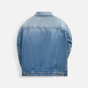 Saint Laurent Egg Shape Denim Jacket Plain - Lake Medium Blue