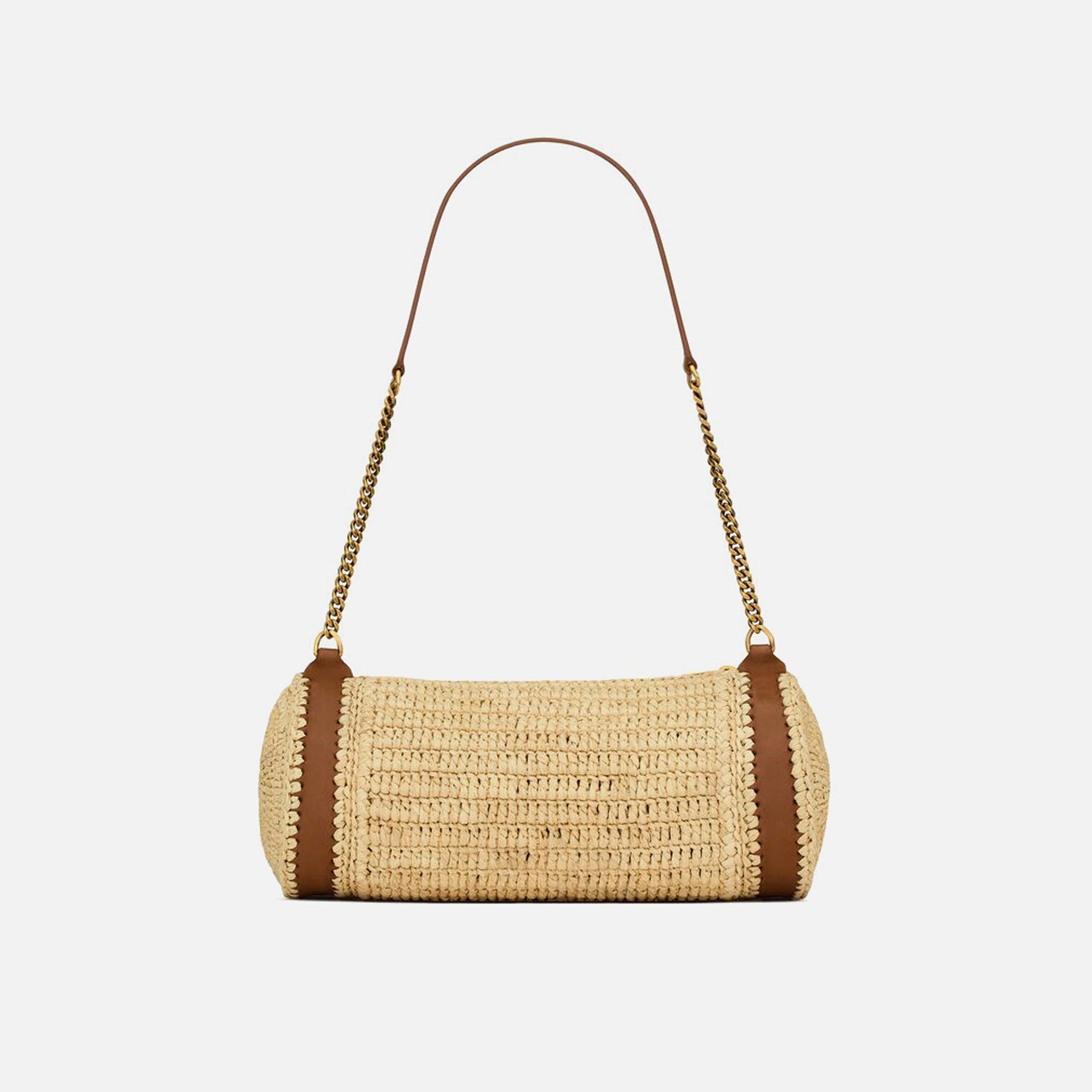 Saint Laurent Cilindre Rafia Handbag - Naturale