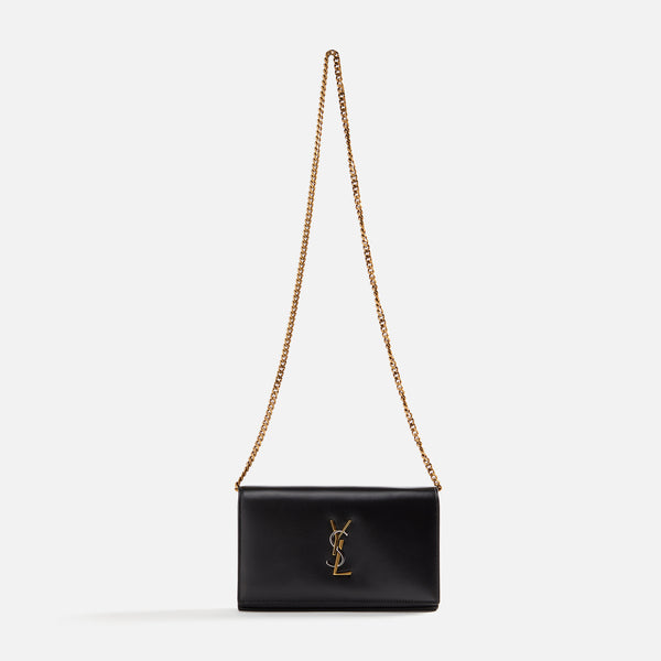 NTWRK - Yves Saint Laurent White Leather Double Sided Wallet On Chain Cr