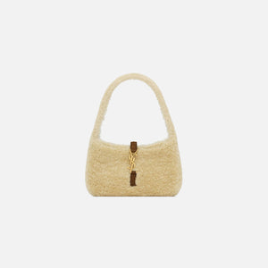 Saint Laurent Mini 5A7 Hobo Shearling Bag - Natural Beige