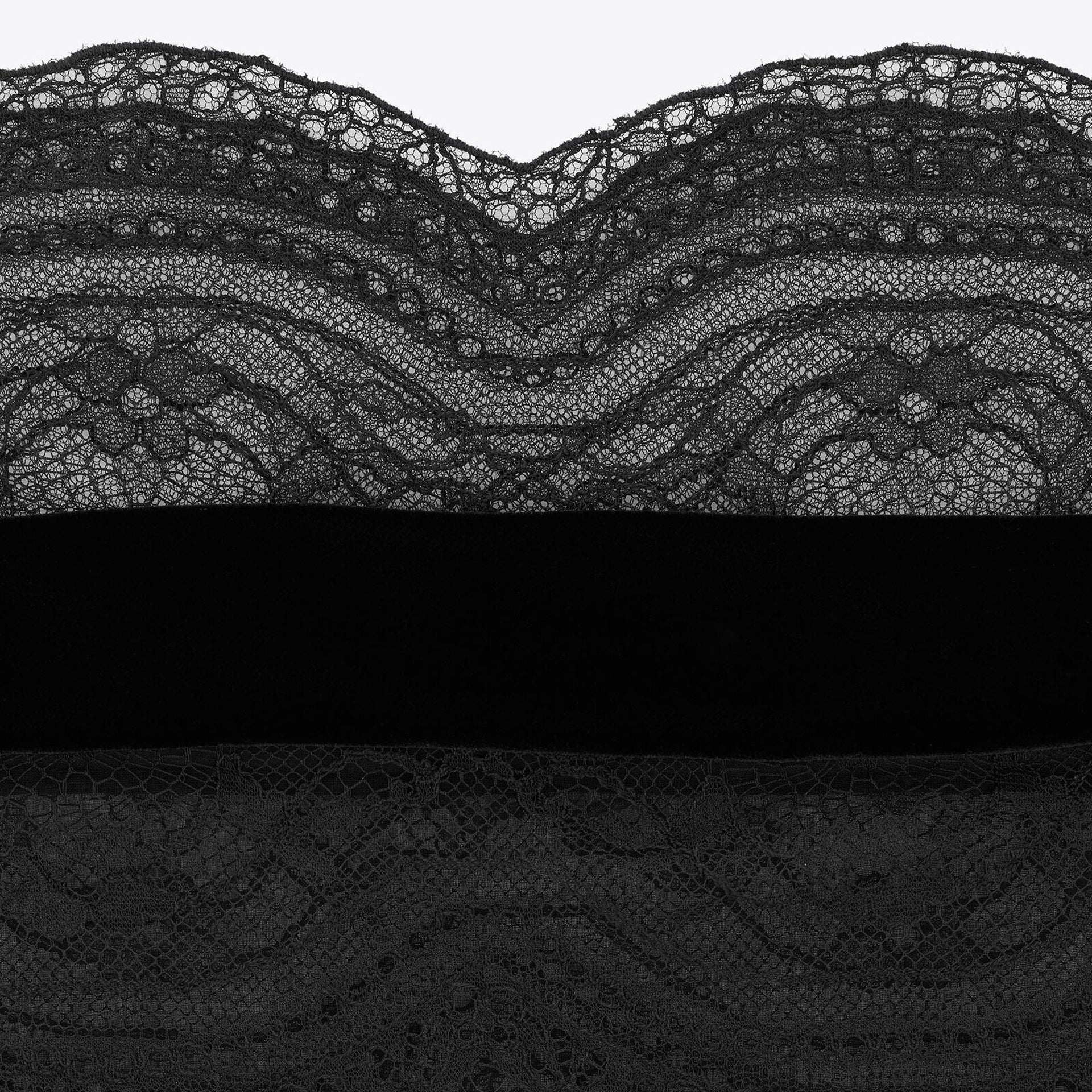 Saint Laurent Sheer Lace Tank - Noir