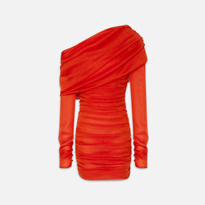 Saint Laurent Mousseline Brique Dress - Orange