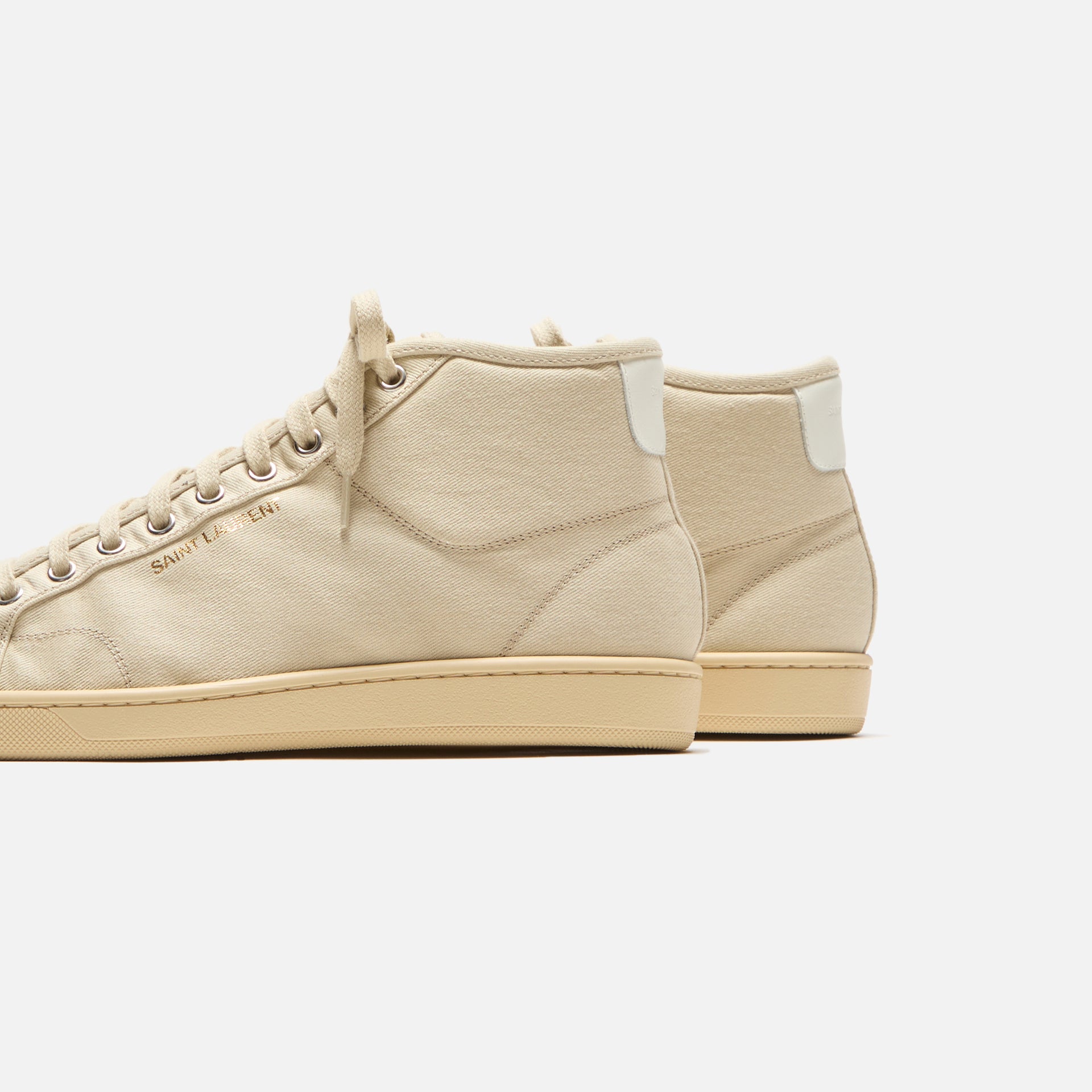 Saint Laurent SL39 Mid Top Sneaker - Beige