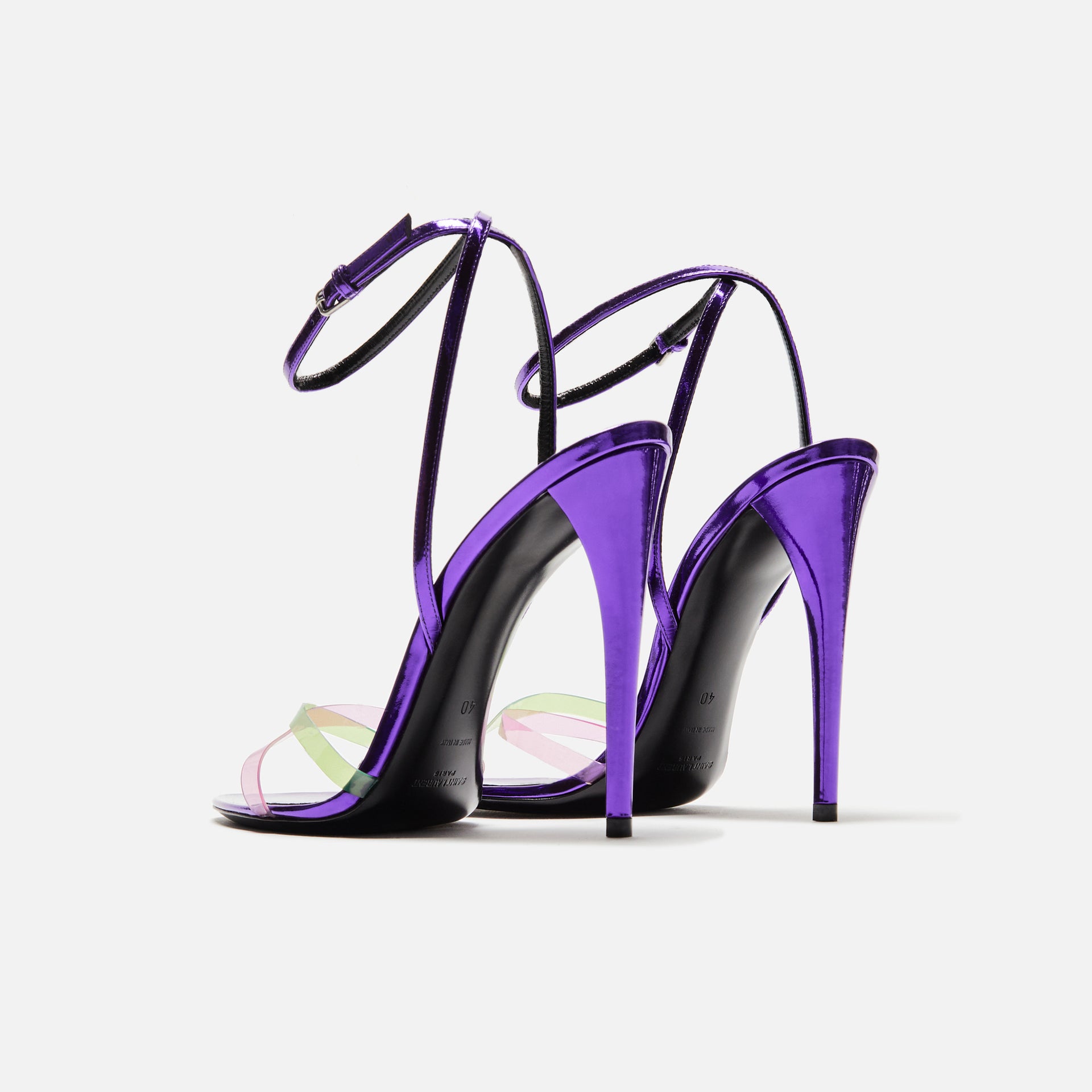 Saint Laurent Gippy 110 Sandal - Violet / Green / Fuxia