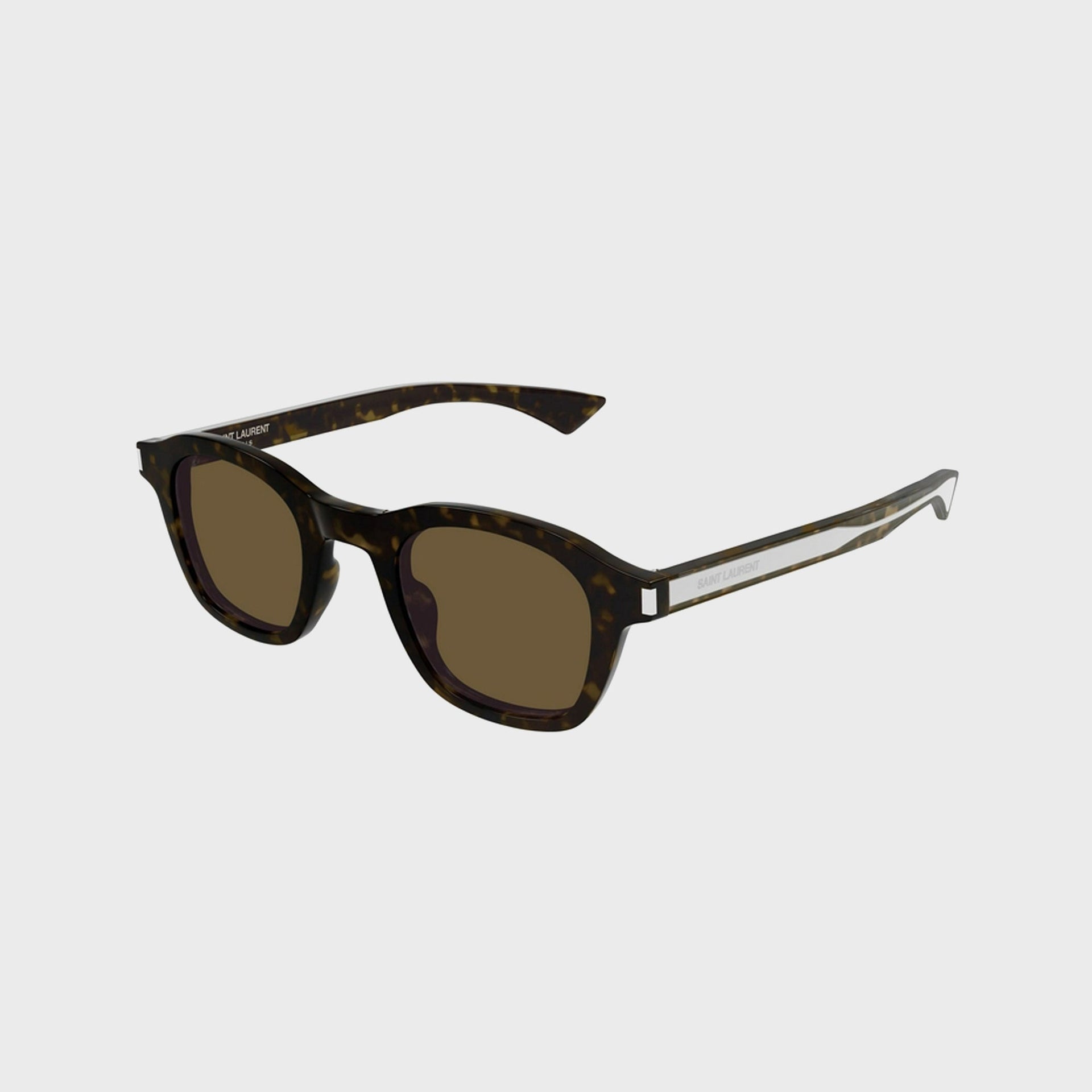 Saint Laurent Unisex Resin Sunglasses - Havana / Crystal / Brown
