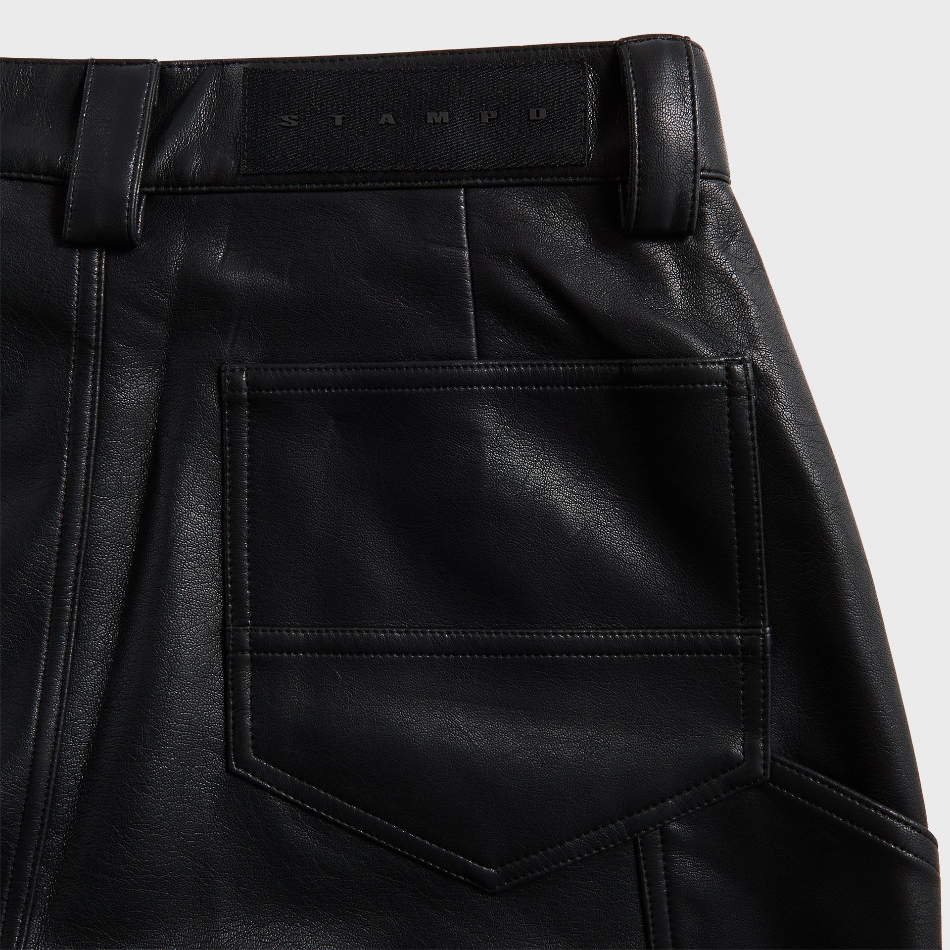 Stampd Faux Leather Carpenter Pant - Black