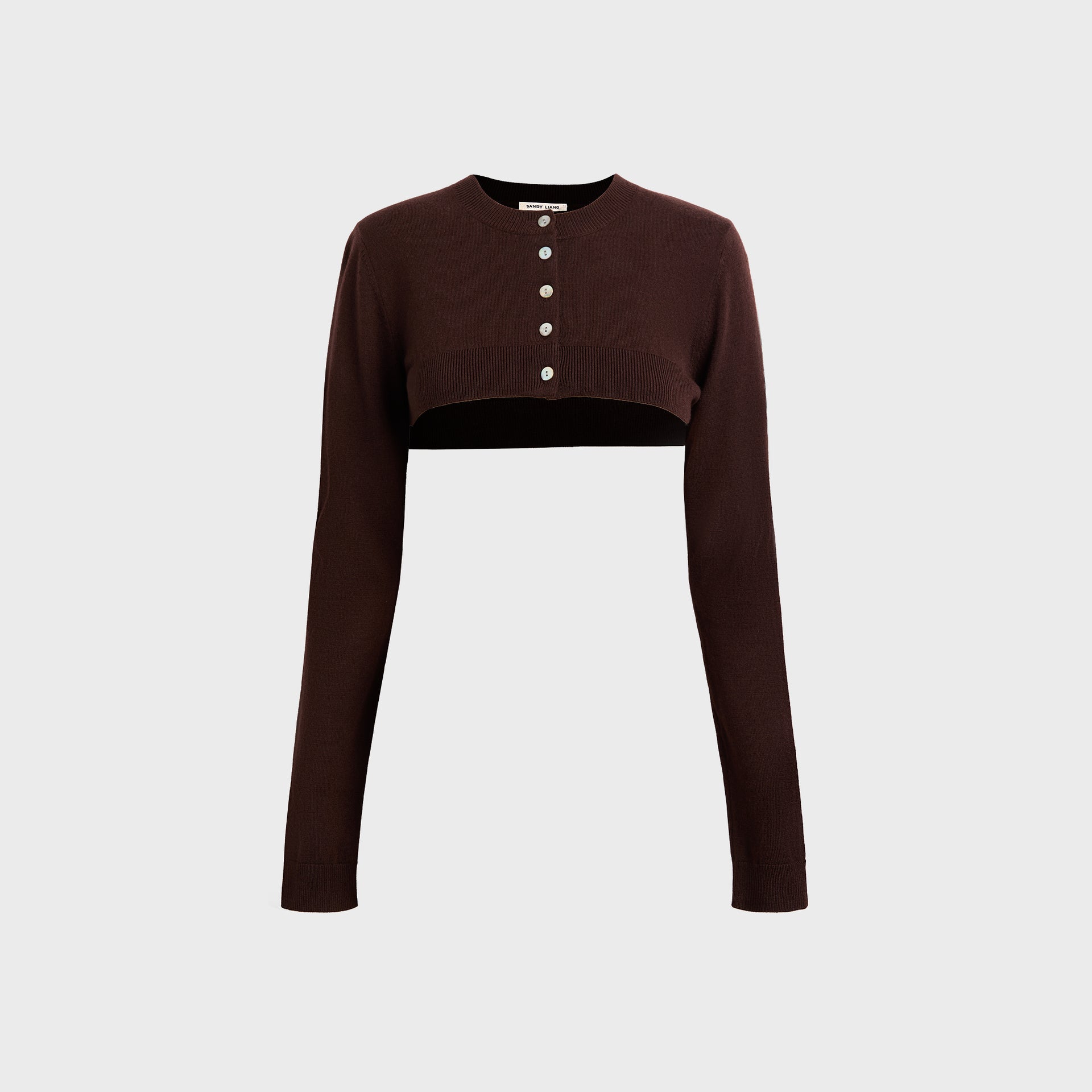 Sandy Liang Chip Cardigan - Brown