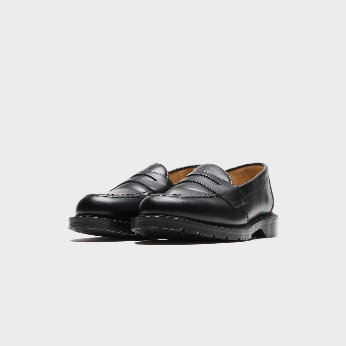 Solovair Hi-Shine Penny Loafer - Black