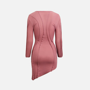 s Icon Hoodie Asymetric Long Sleeve Mini Dress - Aventurine