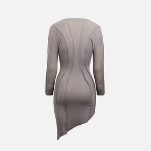 Sami Miro Vintage Asymmetric Long Sleeve Dress - Graphite Grey