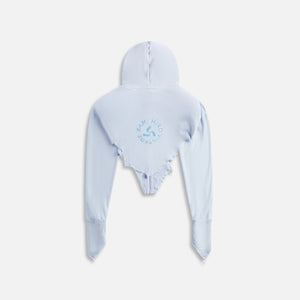 Calvin Klein Kids TEEN logo-print cotton hoodie V Cut Zip Up Hoodie - Blue Lace Agate