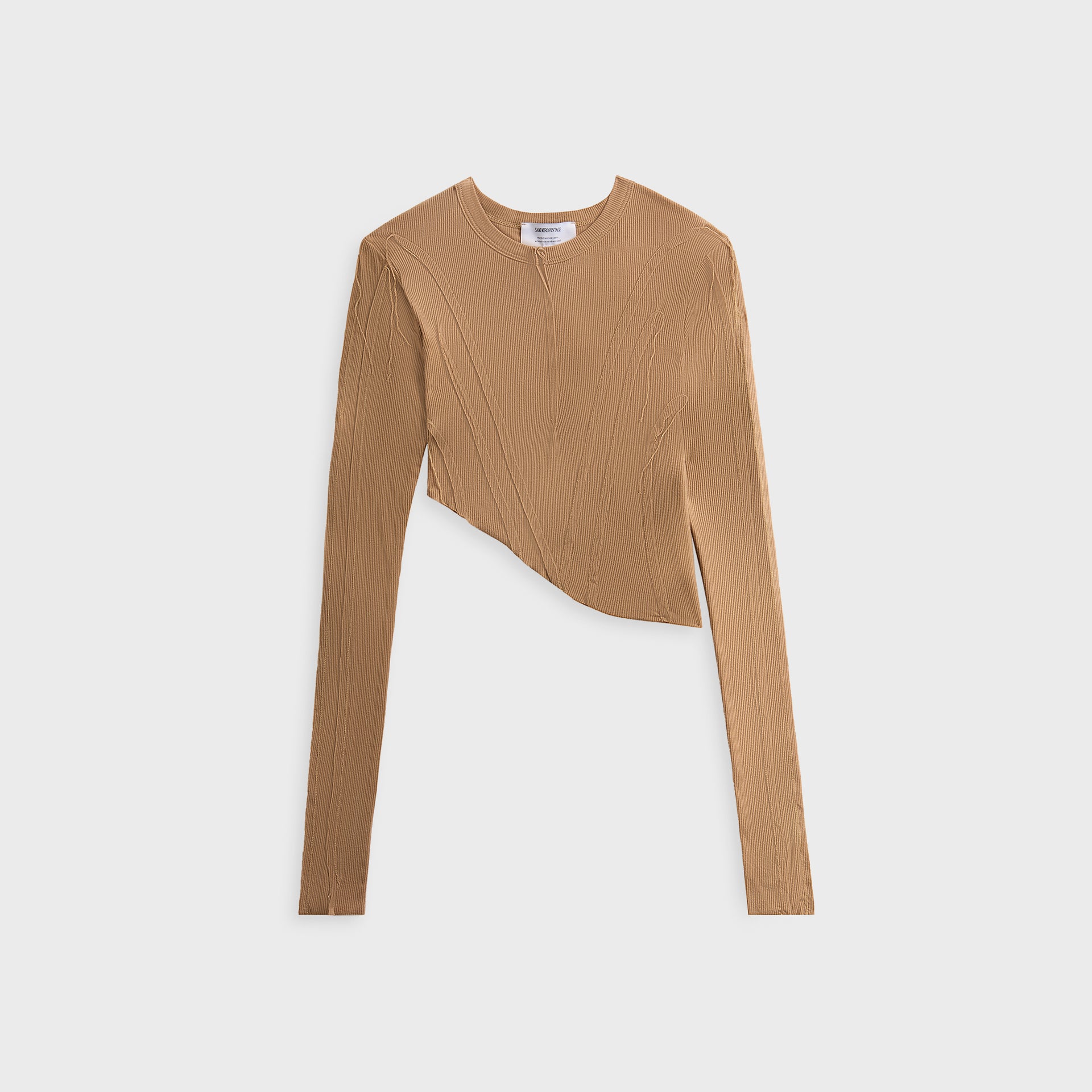 Sami Miro Vintage Asymmetric Long Sleeve Tee - Clay