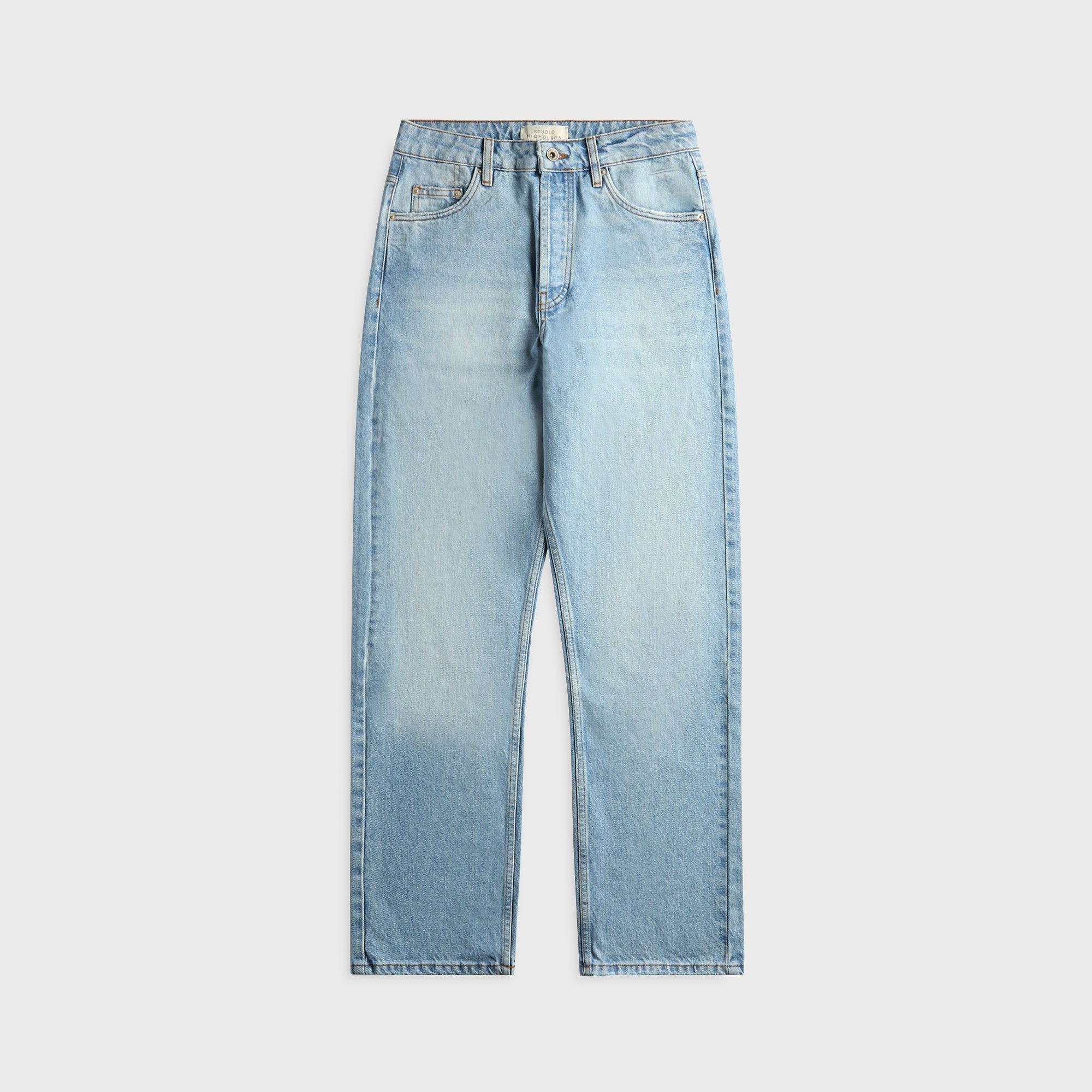 Studio Nicholson Riso Straight Leg Denim Pant - Bleached Wash – Kith