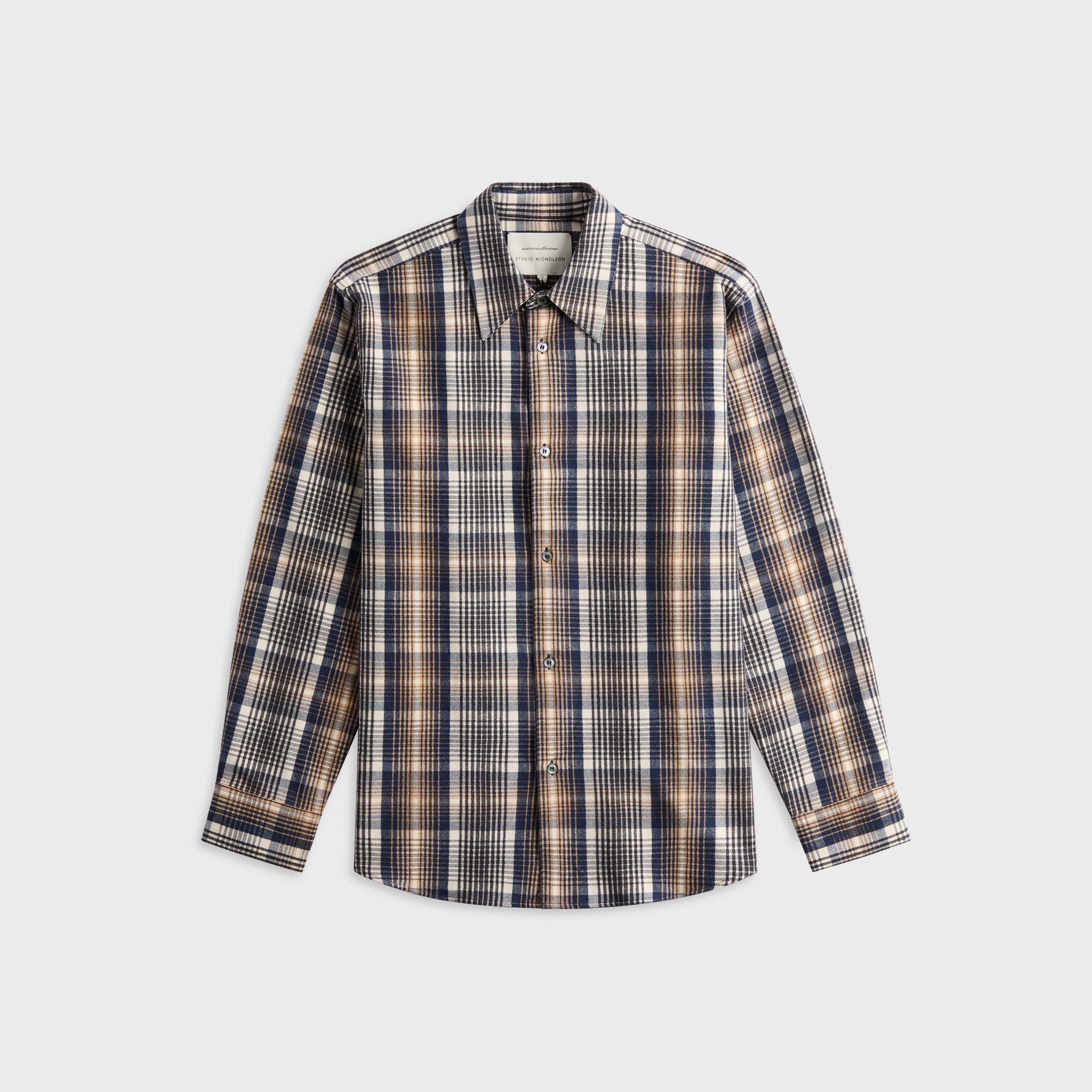 Studio Nicholson x Aaron Levine View Shirt - Navy / Oatmeal