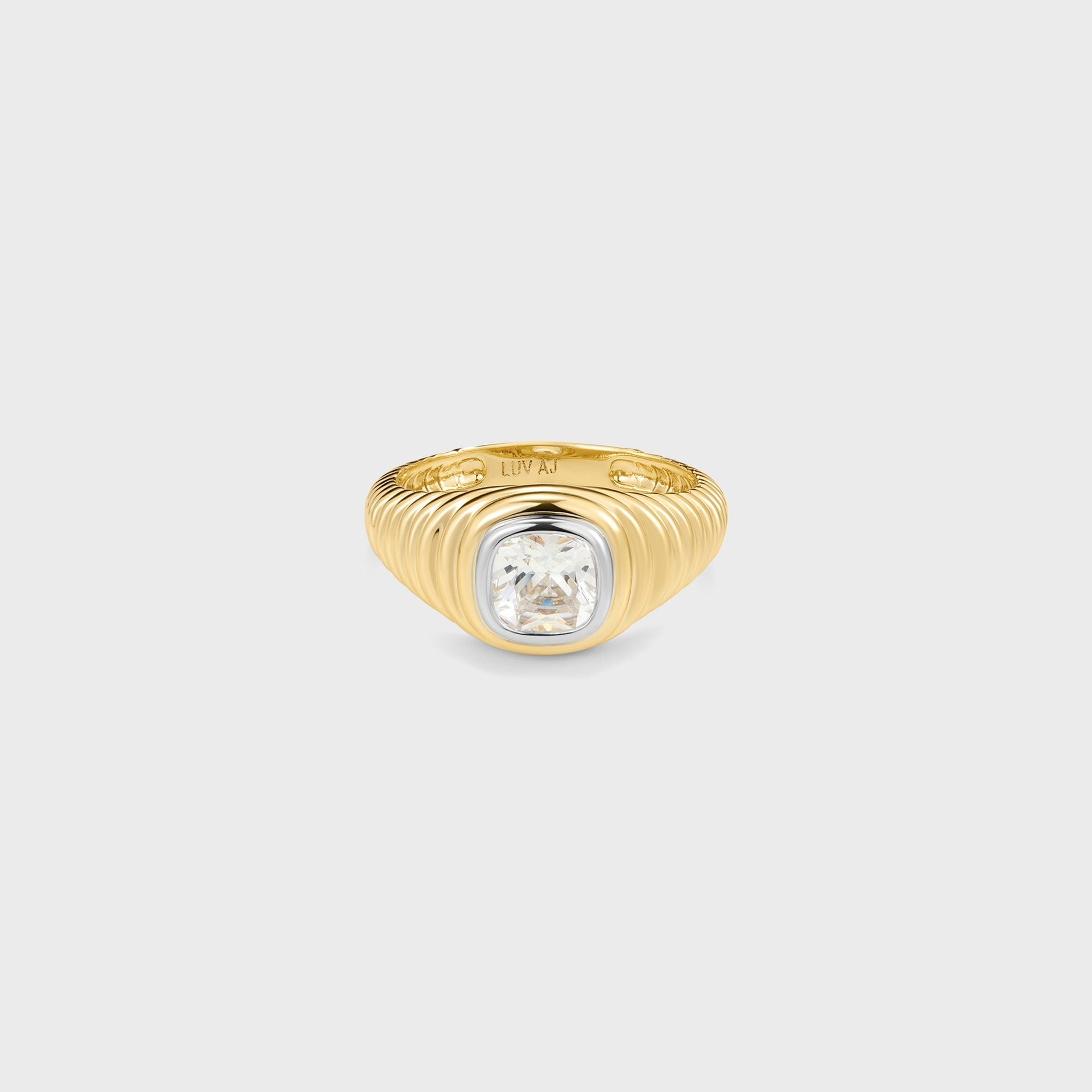 Luv AJ The Georgia Stone Signet Ring - Gold