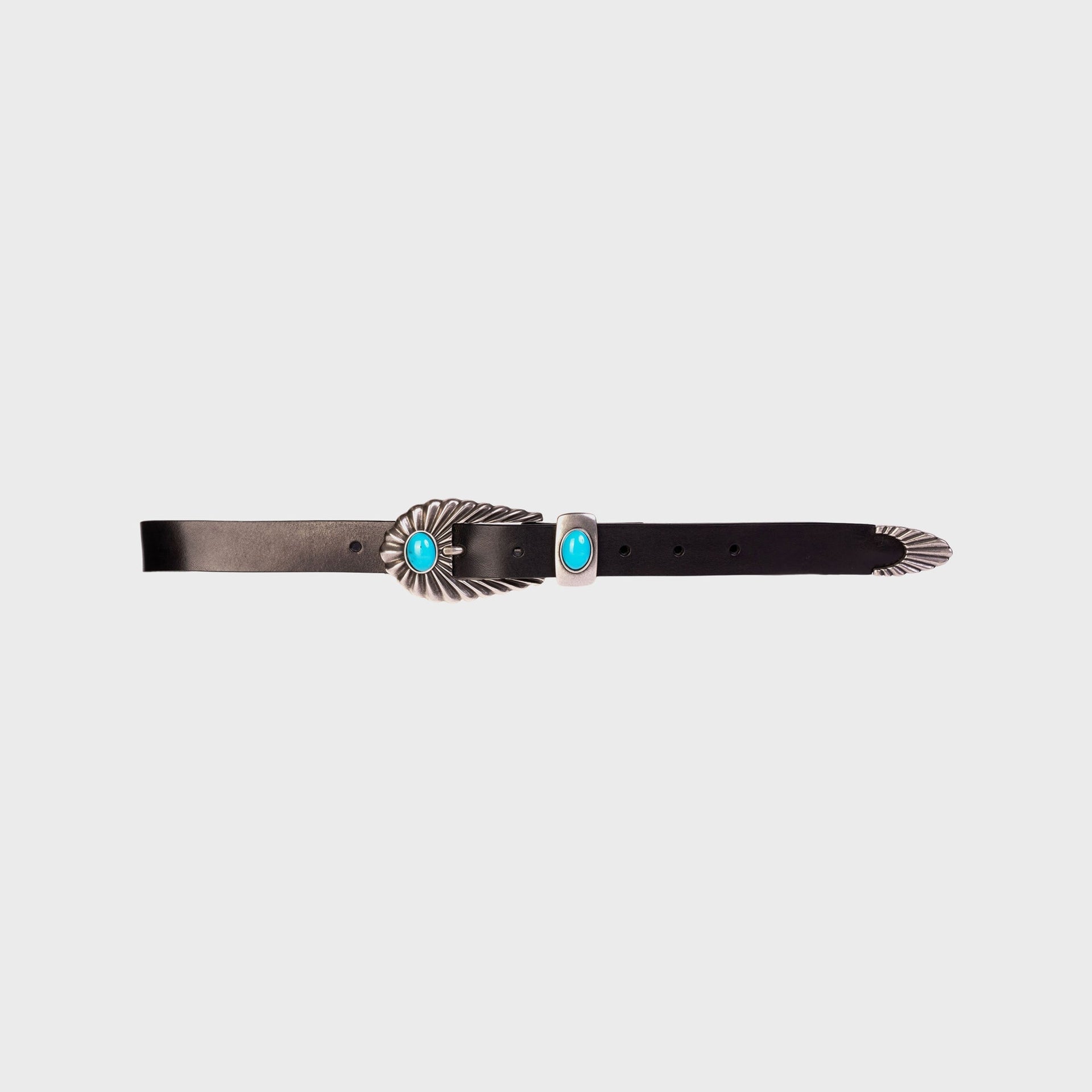 Black Suede Studio Spur Belt - Black / Silver