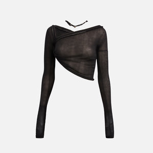 Hyein Seo Twisted Long Sleeve With Necklace - Black