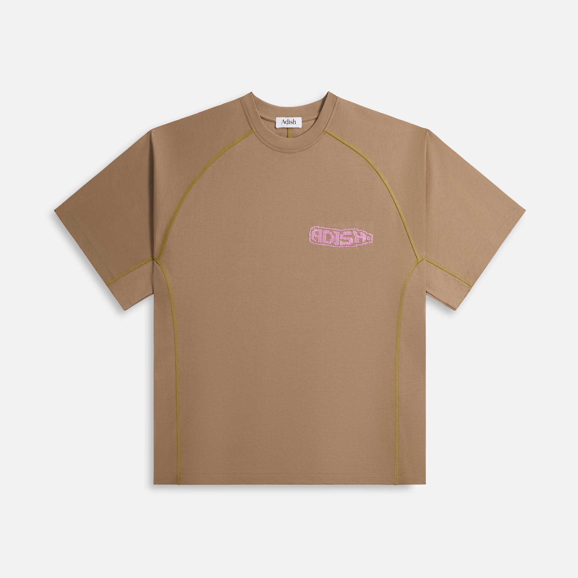 Adish Tatreez Logo Contrast Stitched Surf Tee - Khaki – Kith