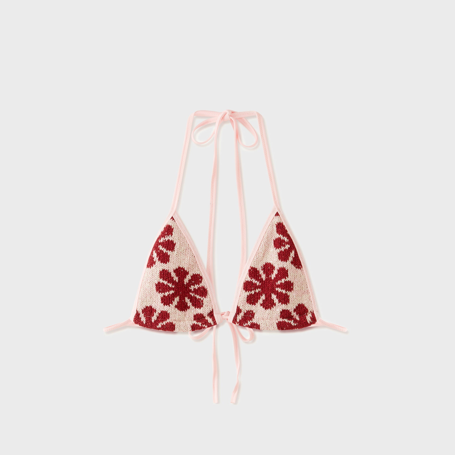 Asta Resort Lio Jacquard Bikini Top - Pink Delilah